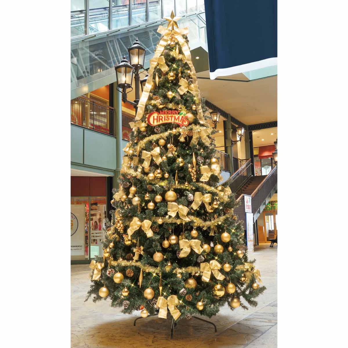 特大オーナメント付デラックスクリスマスツリーセット ゴールド H240xw145cm クリスマス飾り通販 ストエキ