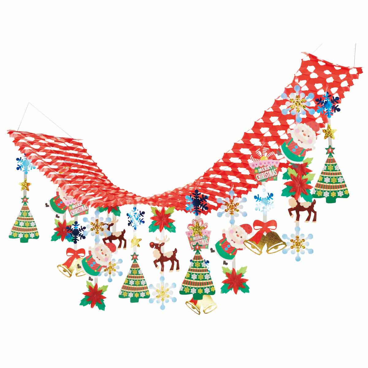 ラッキークリスマスプリーツハンガー 天井飾り クリスマス飾り通販 ストエキ ラッキークリスマスプリーツハンガー 天井飾り クリスマス飾り通販 ストエキ