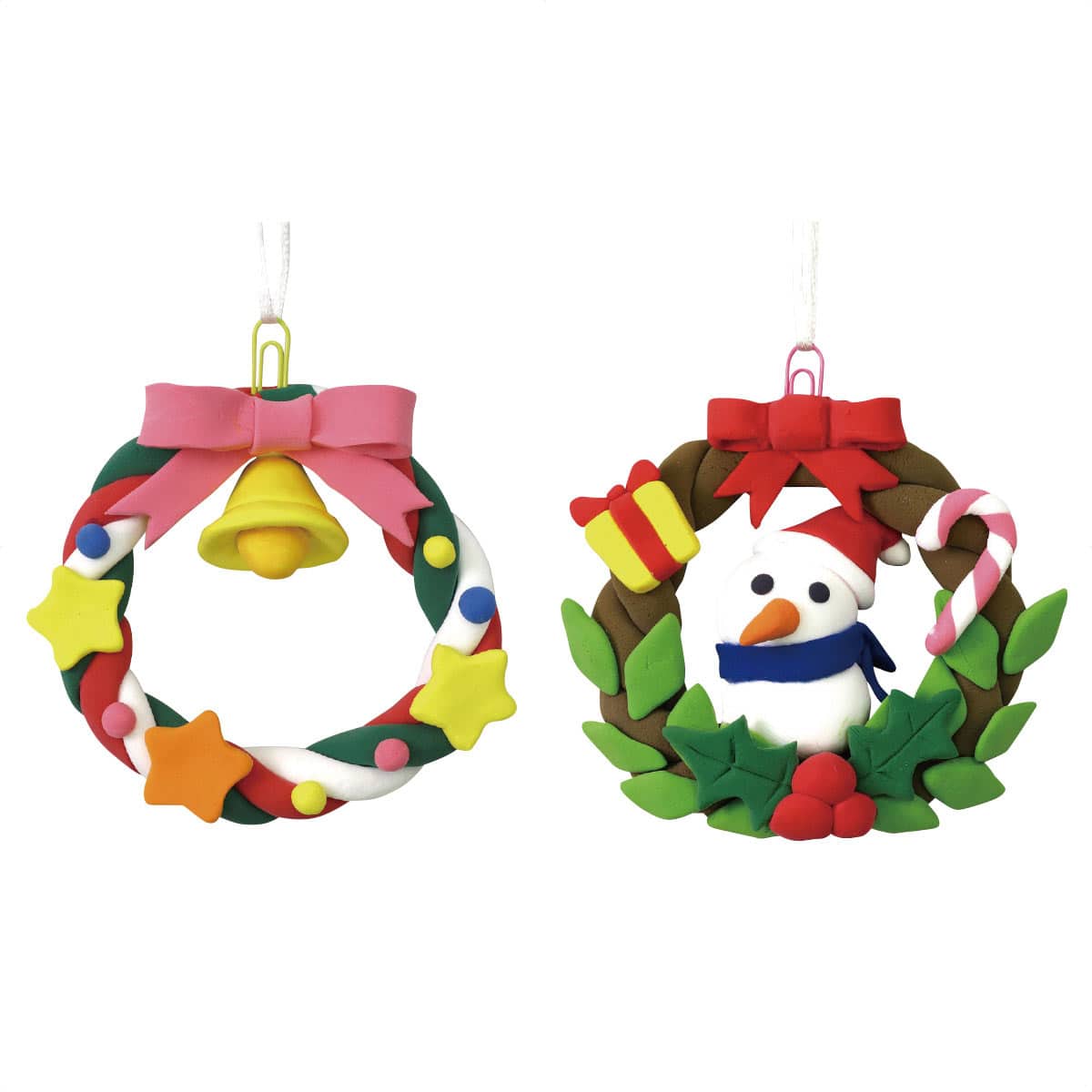 60個 ねんどでつくるクリスマスリース 工作キット クリスマス飾り通販 ストエキ