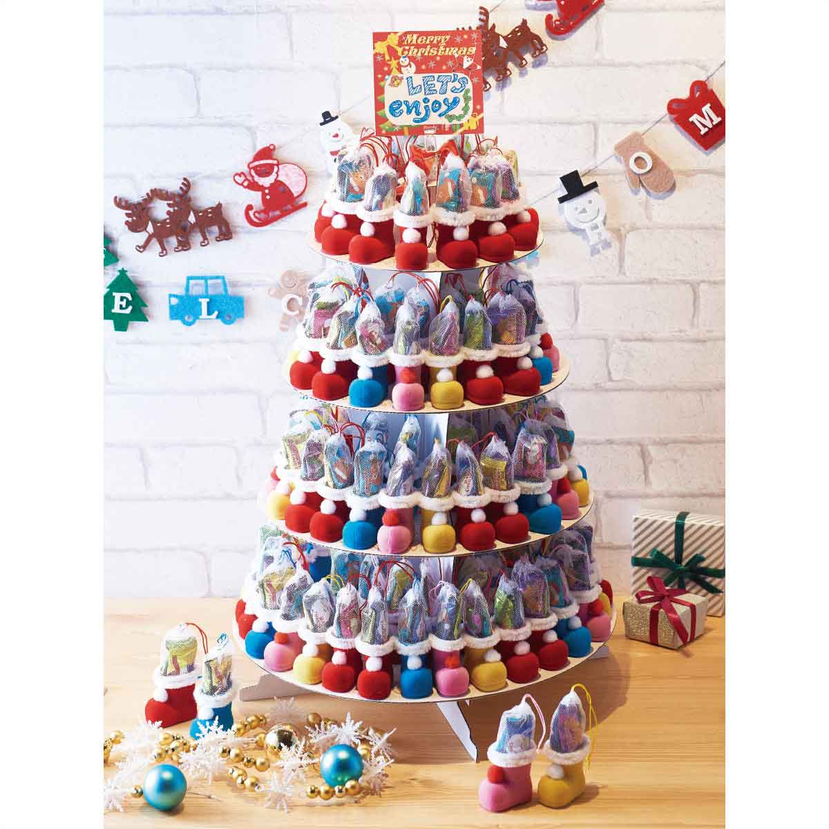 1人用 キャンディ付きクリスマスブーツ タワーセット クリスマス飾り通販 ストエキ