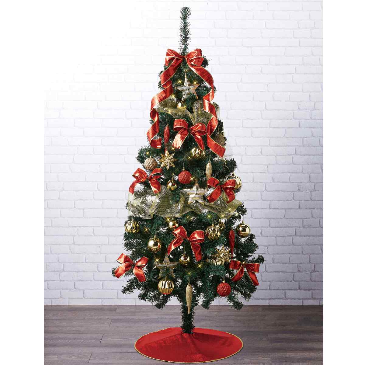 クリスマスツリーセット レッドゴールド H150xW57cm |クリスマス飾り通販 ストエキ