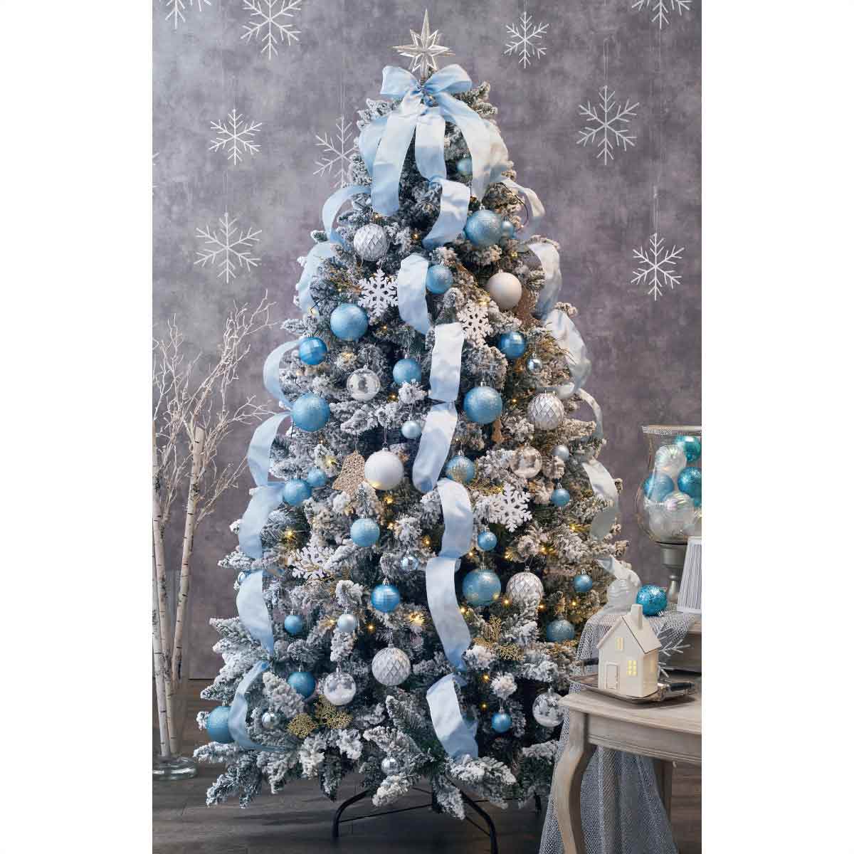 クリスマスツリーセット ウィンターブルー ストエキオリジナル H150xw100cm クリスマス飾り通販 ストエキ