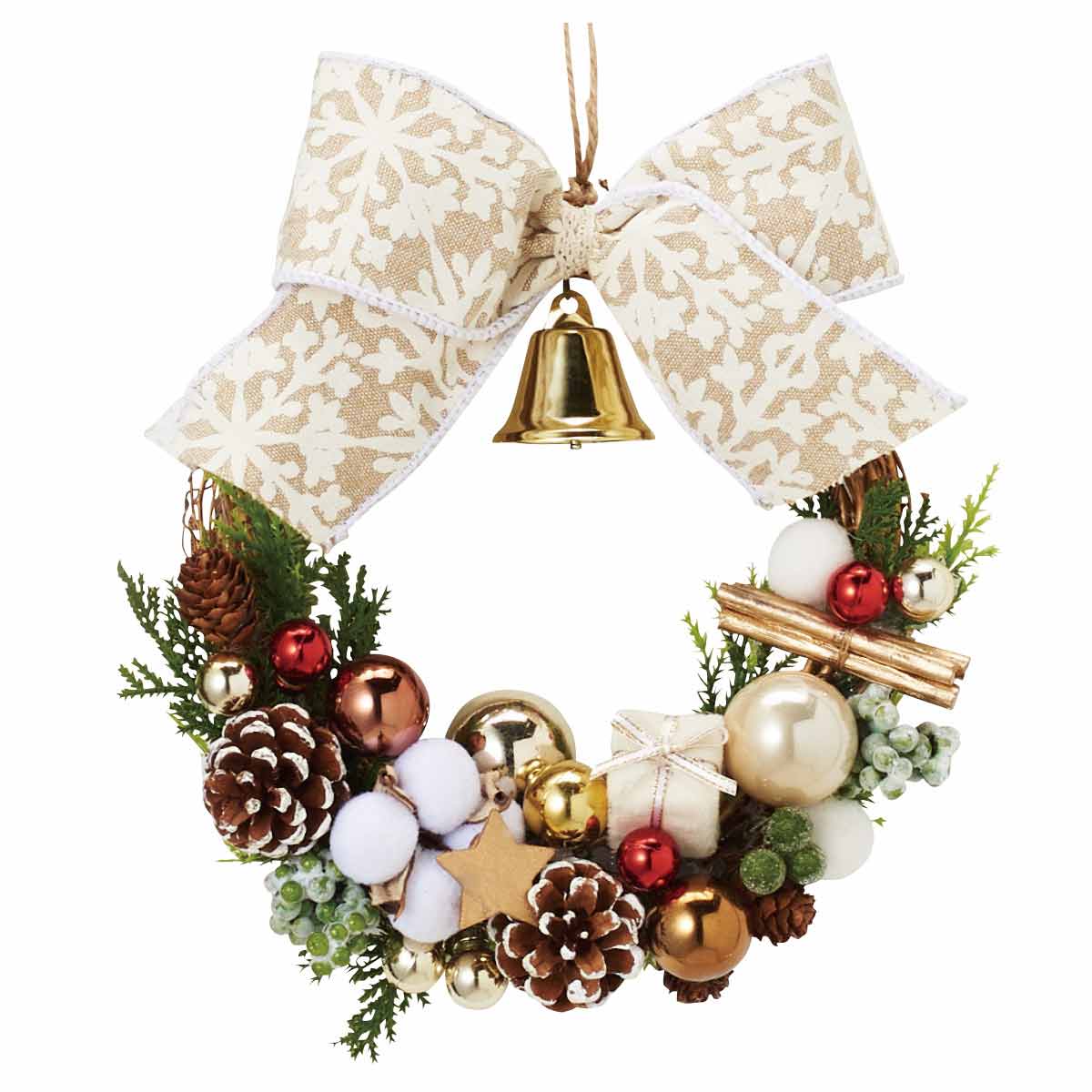 23cmリボン クリスマスミニリース おしゃれ クリスマス飾り通販 ストエキ