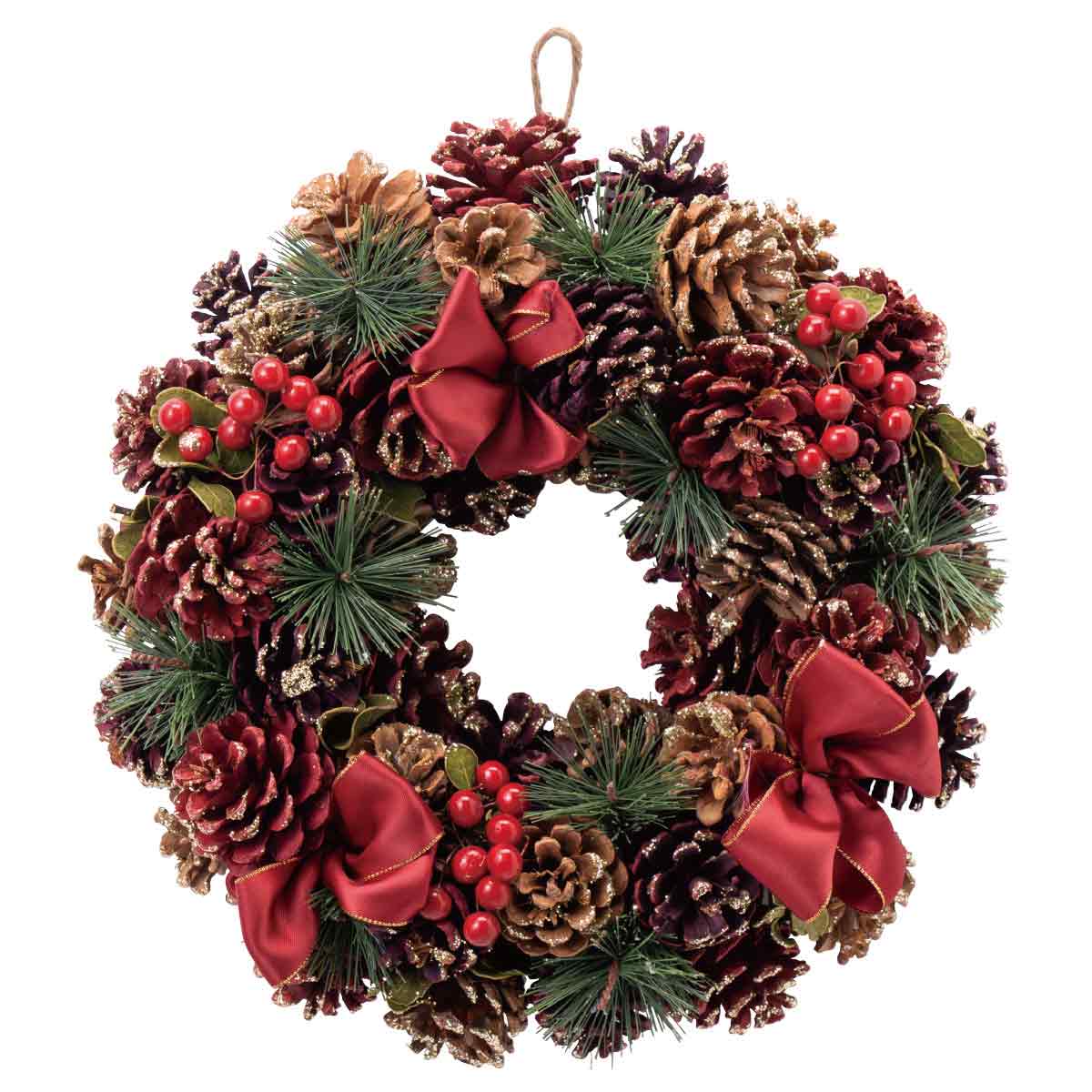 32cmクリスマスリース ナチュラルレッド おしゃれ クリスマス飾り通販 ストエキ