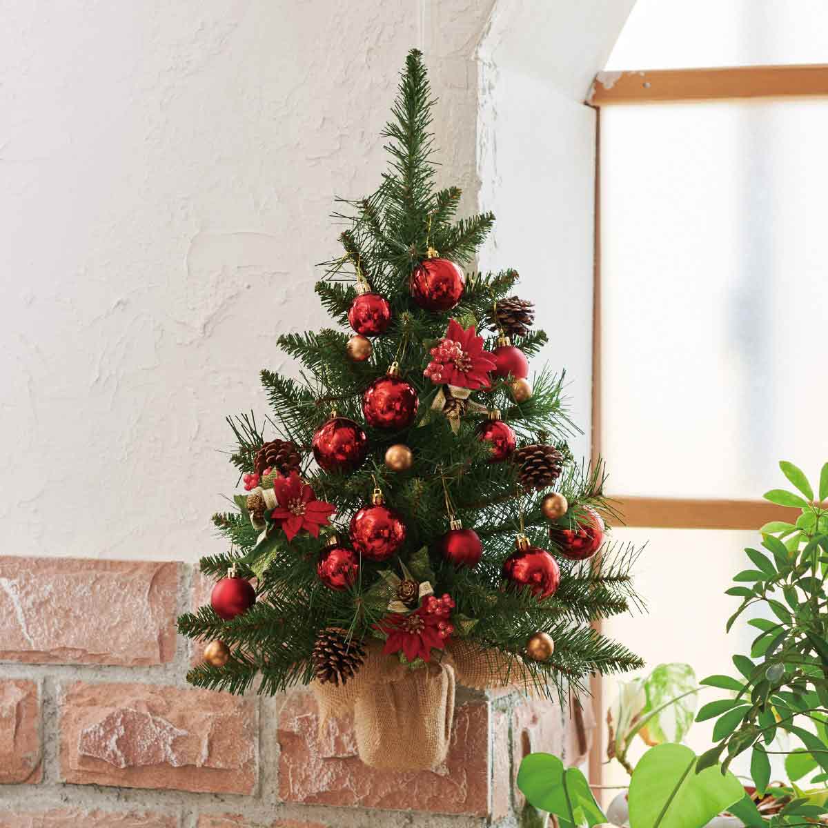 60cm壁掛けクリスマスツリーセット レッド クリスマス飾り通販 ストエキ