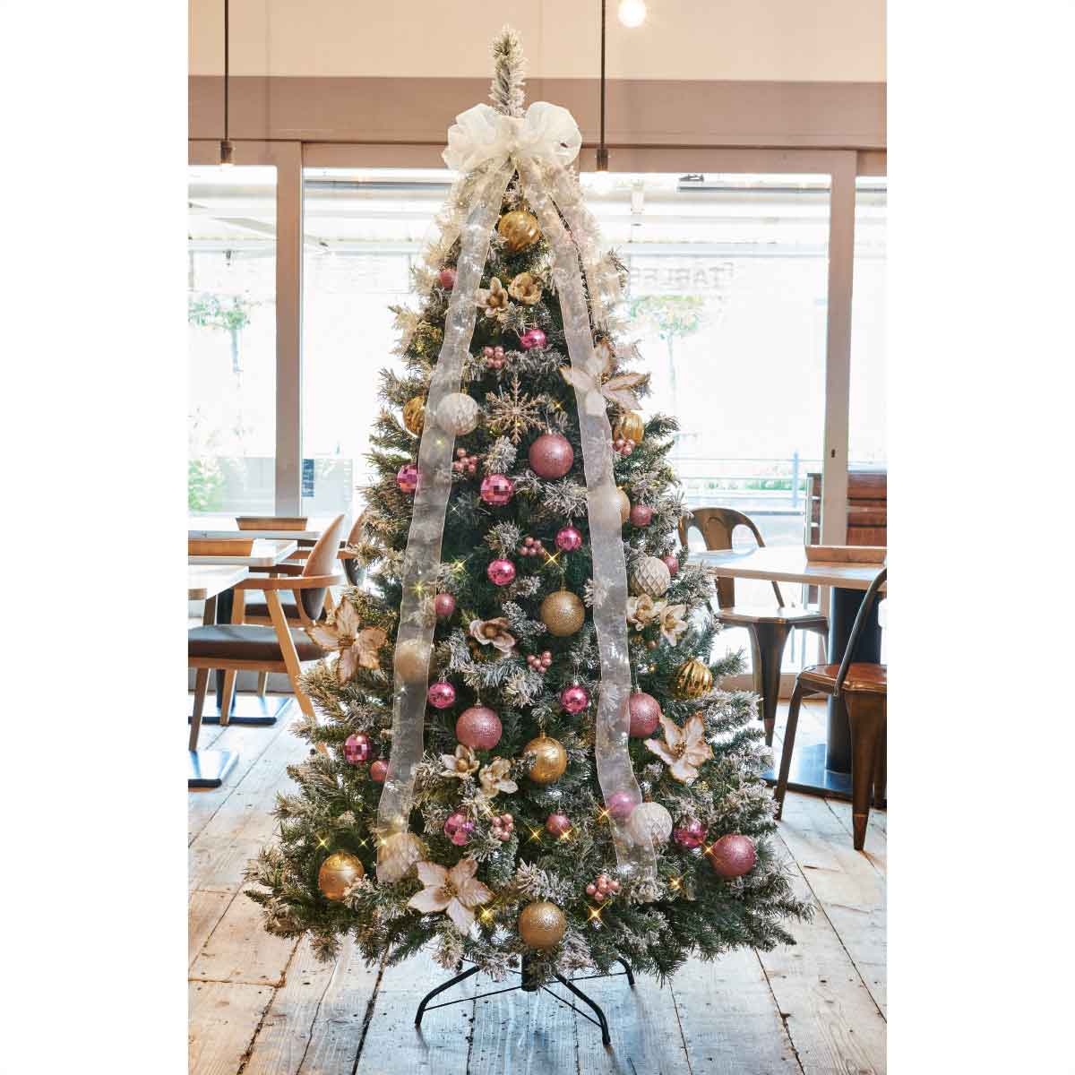 クリスマスツリーセットスノー ニュアンスピンク ストエキオリジナル H150cm クリスマス飾り通販 ストエキ