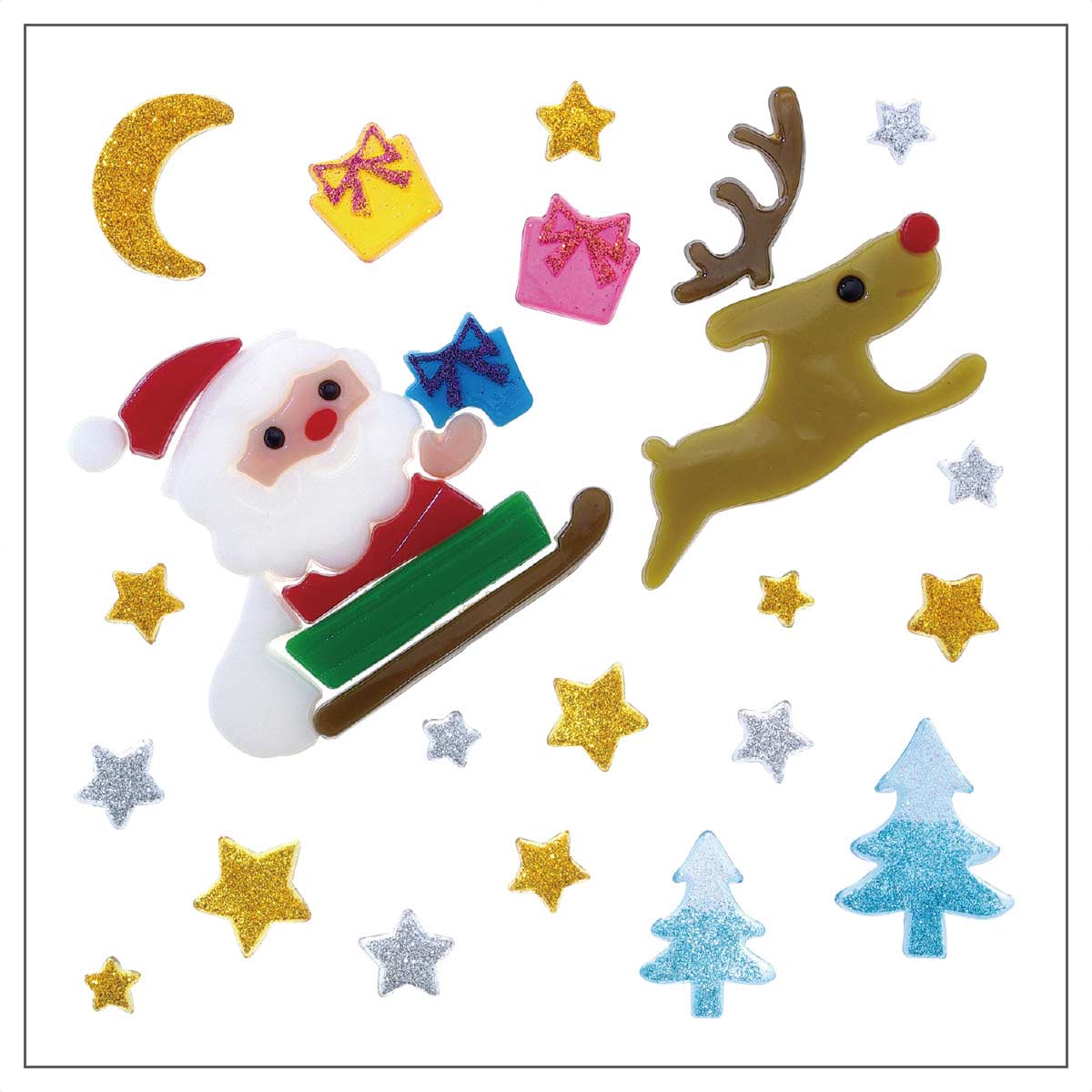 グミデコ バッグs スターナイトサンタ クリスマス 窓ジェルシール クリスマス飾り通販 ストエキ