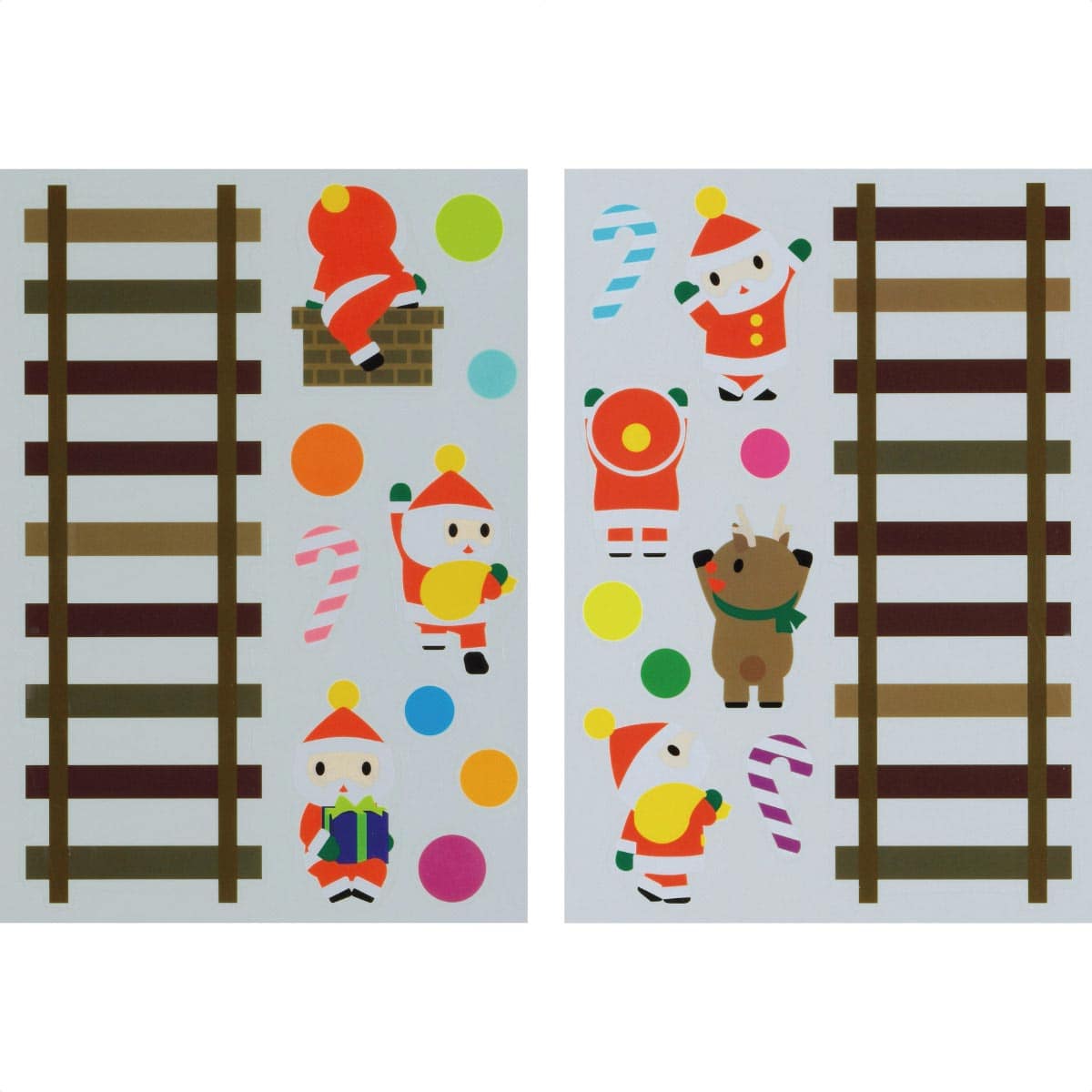 ウォール＆ウインドウステッカー はしごサンタクリスマス 窓シール