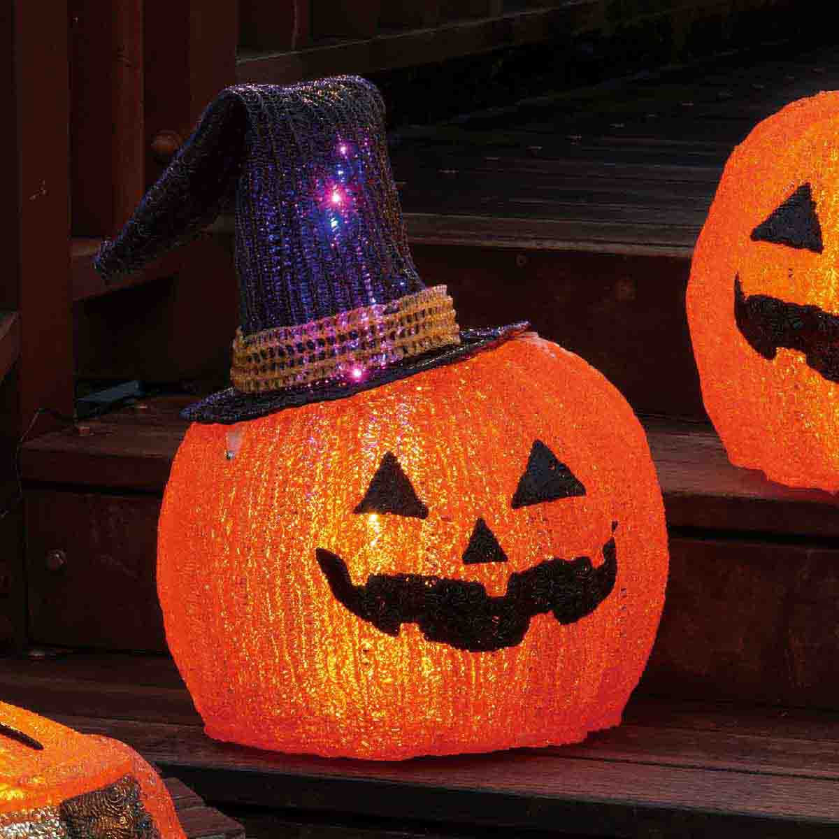 ハロウィン　かぼちゃ　ハット　紫　LED