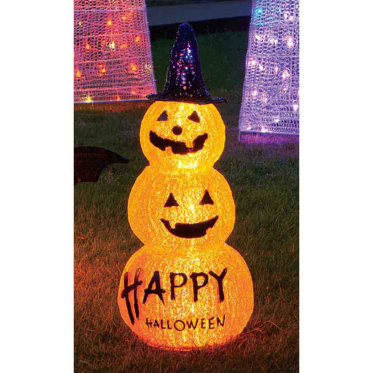 ハロウィン　かぼちゃ　ハット　紫　LED