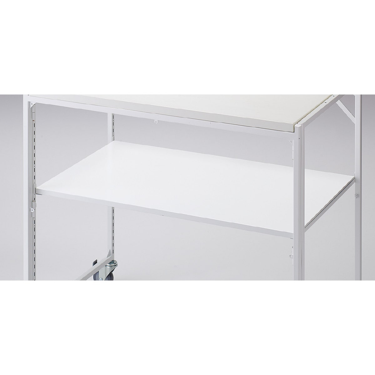 新型ハコマルシェワゴン用中間スチール棚セット W90×D55cm ホワイト用〔ストエキオリジナル〕 ホワイト