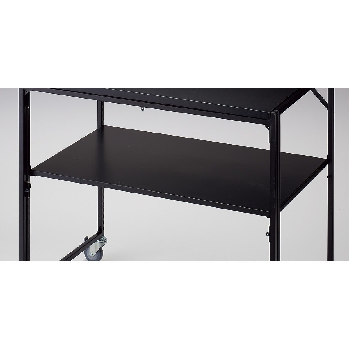 新型ハコマルシェワゴン用中間スチール棚セット W90×D55cm ブラック用〔ストエキオリジナル〕 ブラック