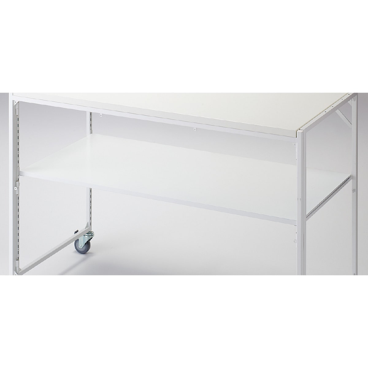 新型ハコマルシェワゴン用中間スチール棚セット W120×D55cm ホワイト用〔ストエキオリジナル〕 ホワイト