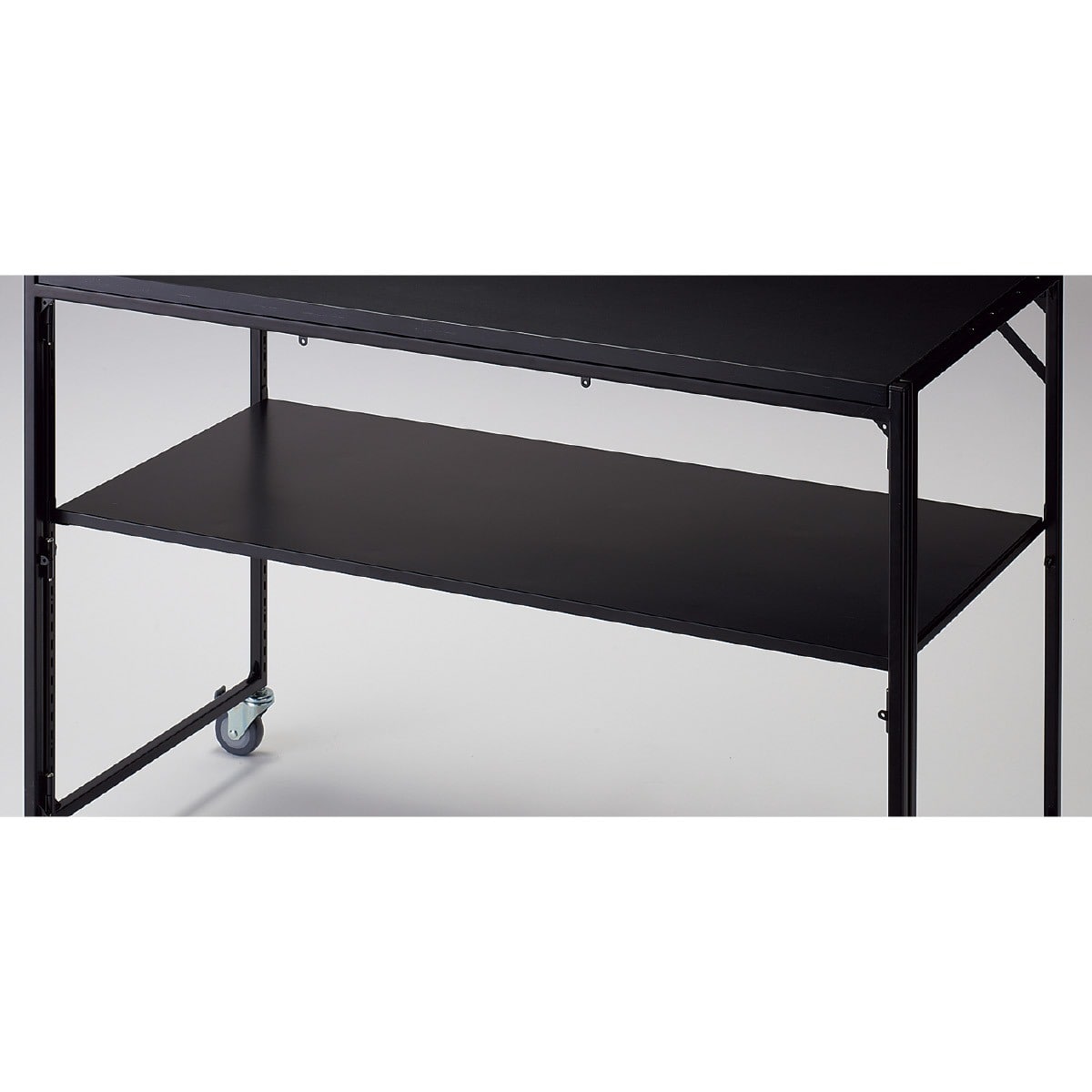 新型ハコマルシェワゴン用中間スチール棚セット W120×D55cm ブラック用〔ストエキオリジナル〕 ブラック