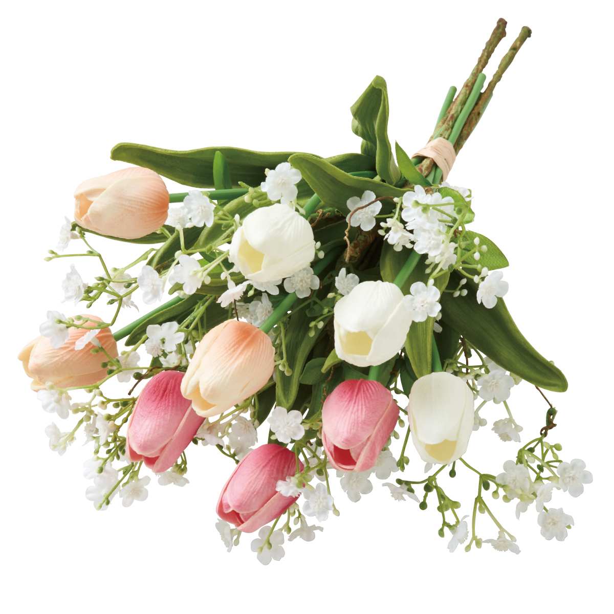 チューリップかすみ草造花ブーケ42cm