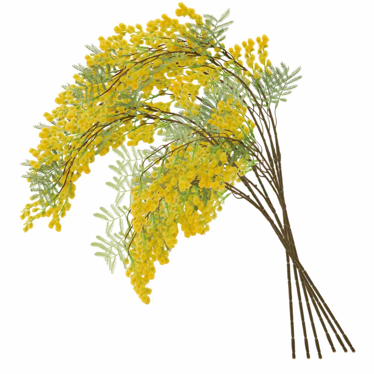 6本 ミモザ造花ハンギングスプレーセット 77cm