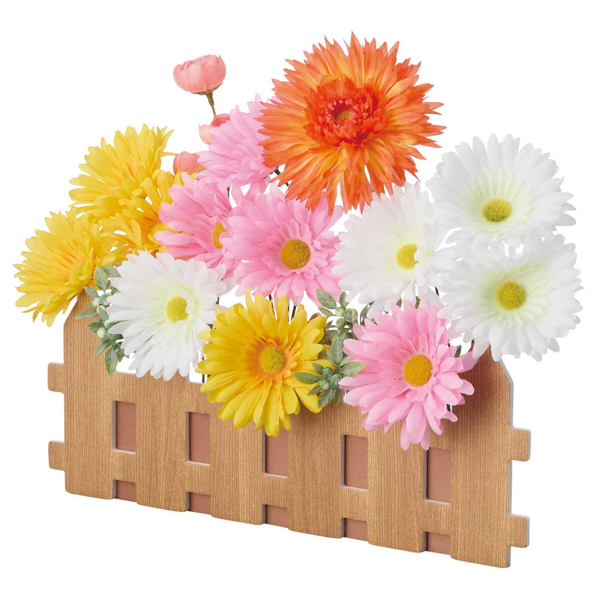 カラフルガーベラ垣根アレンジ