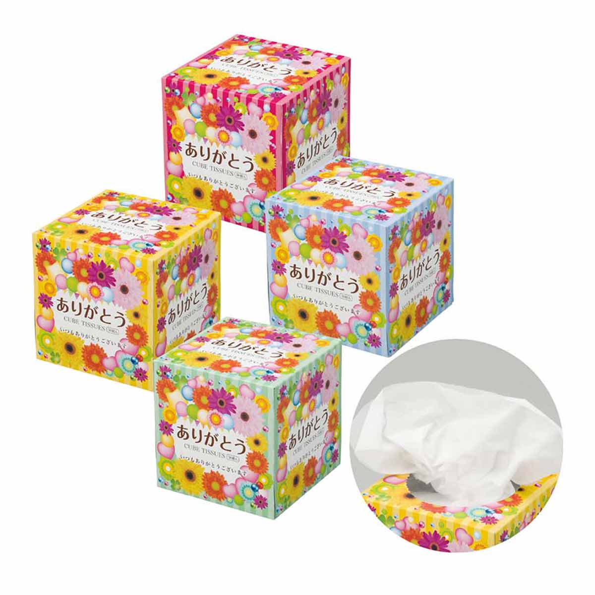 100個 ありがとうキューブティッシュ