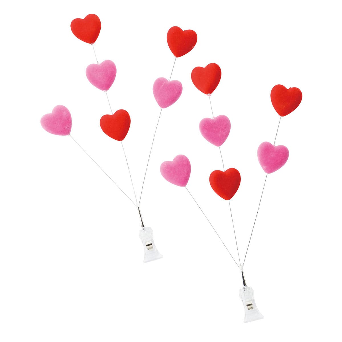 2個 バレンタインハートクリップセット 