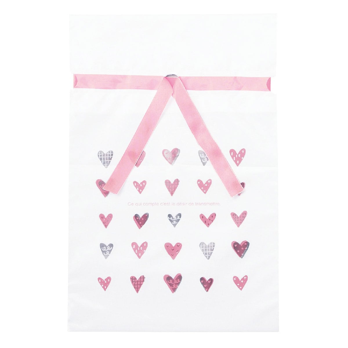 20枚 リボン付きギフトバッグ リトルハート