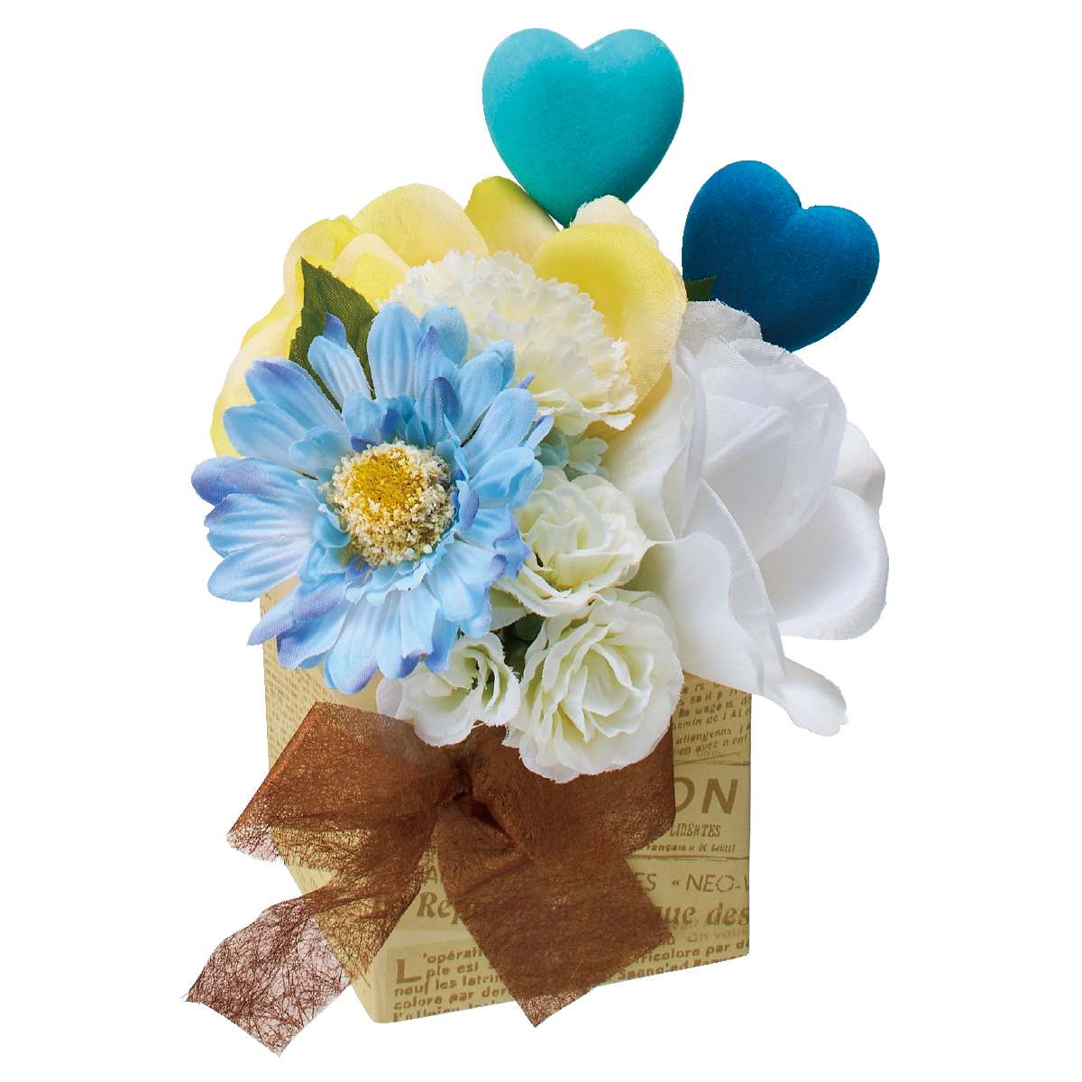 ホワイトデーボックスポット 高さ16cm