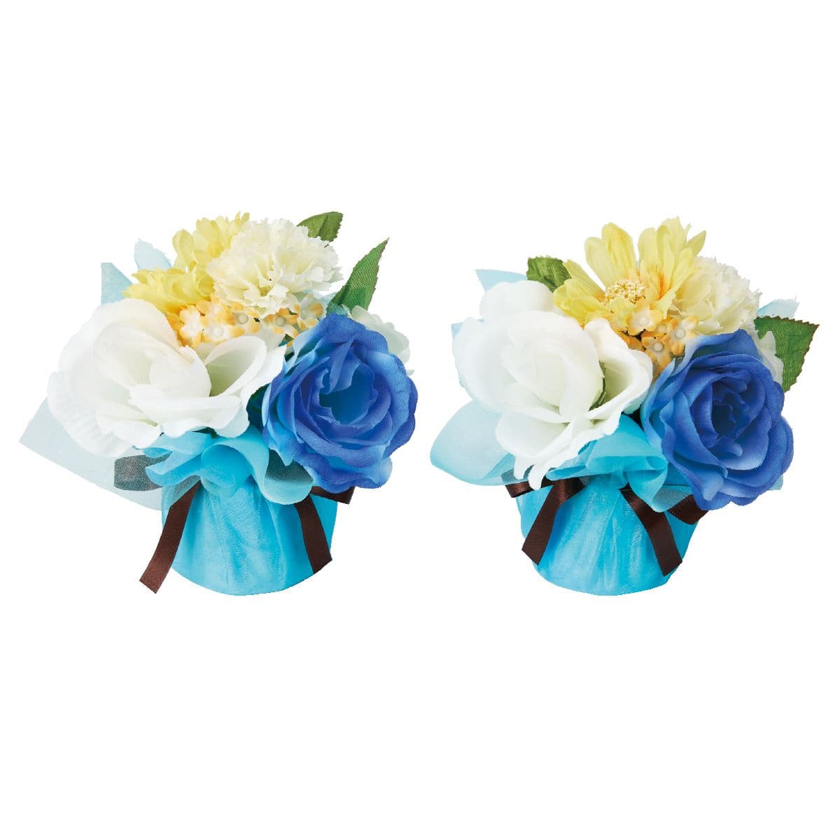 2個 ホワイトデー造花ラップセット 高さ14cm