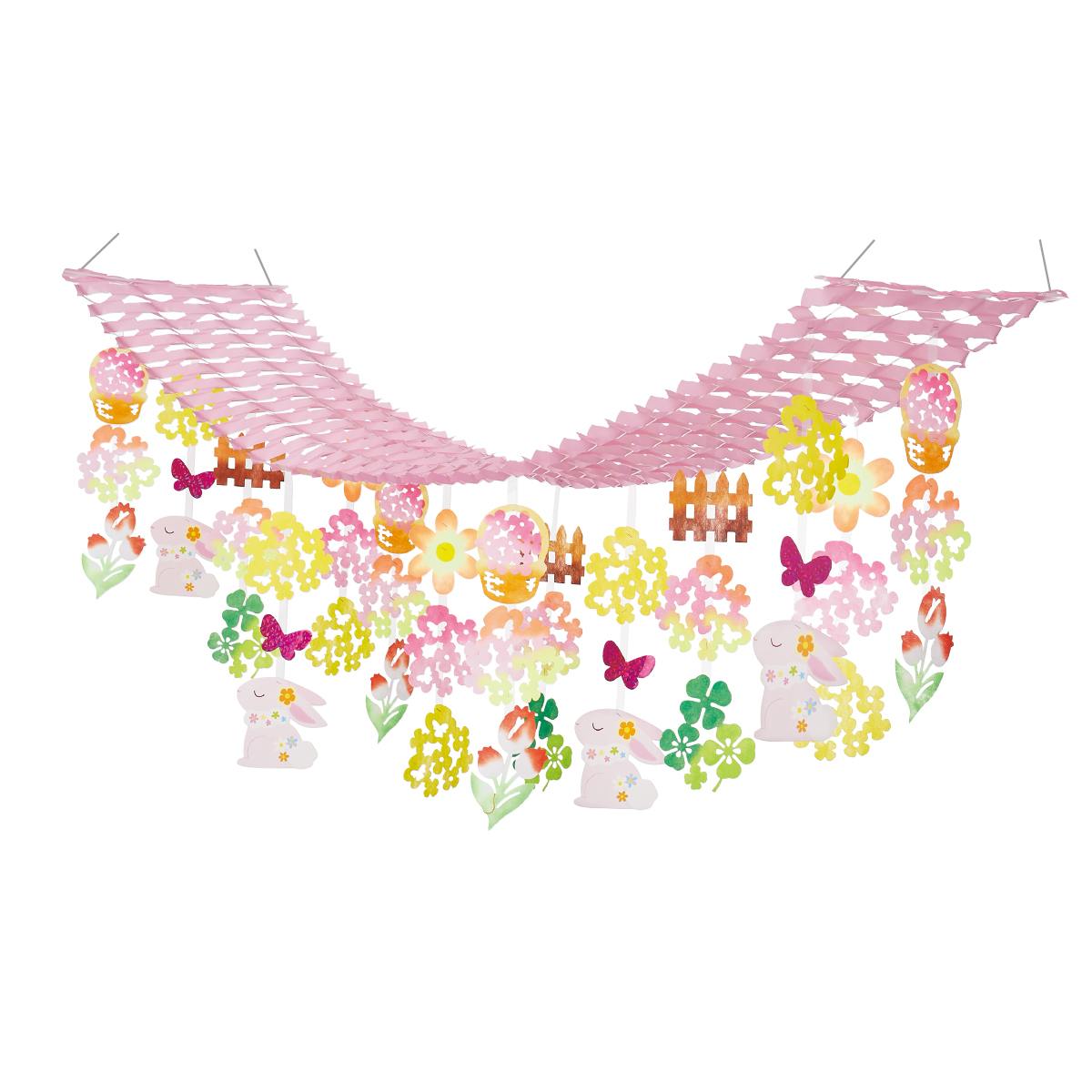 うさぎと花畑プリーツハンガー