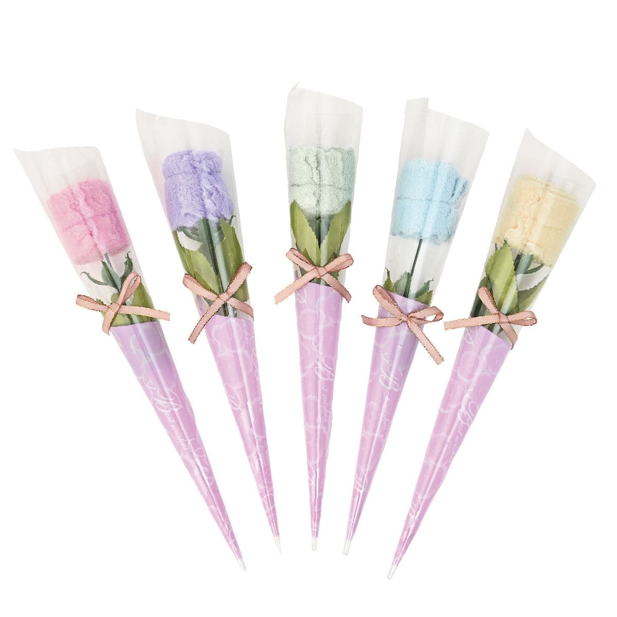 100個 ふんわりローズ花束タオルハンカチ