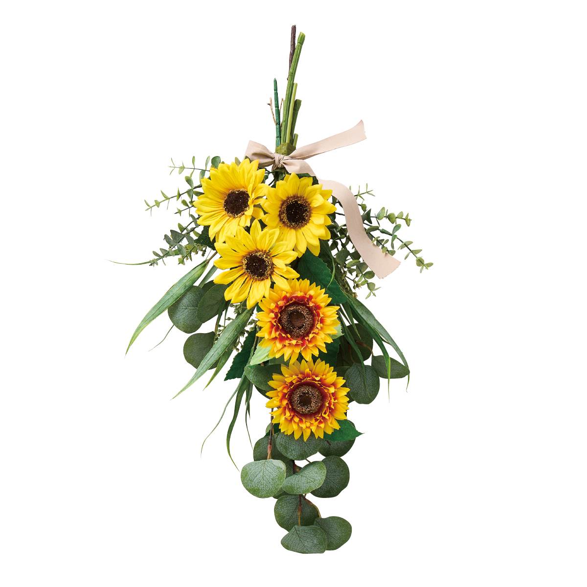 ひまわり造花スワッグ62cm〔ストエキオリジナル〕