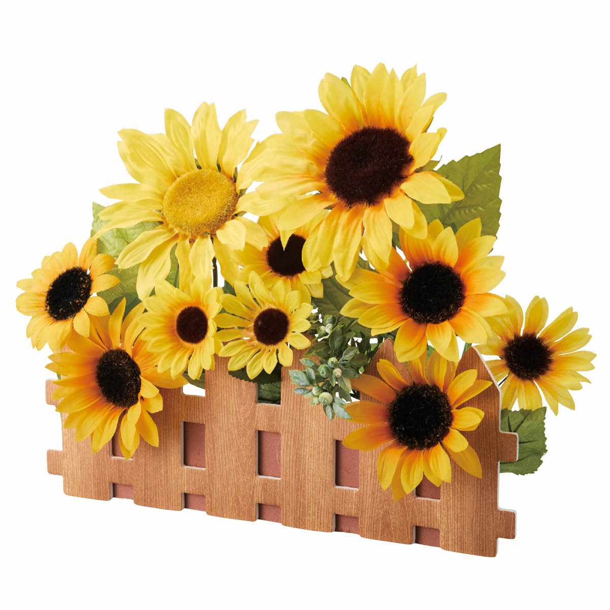 さわやかひまわり垣根造花アレンジ