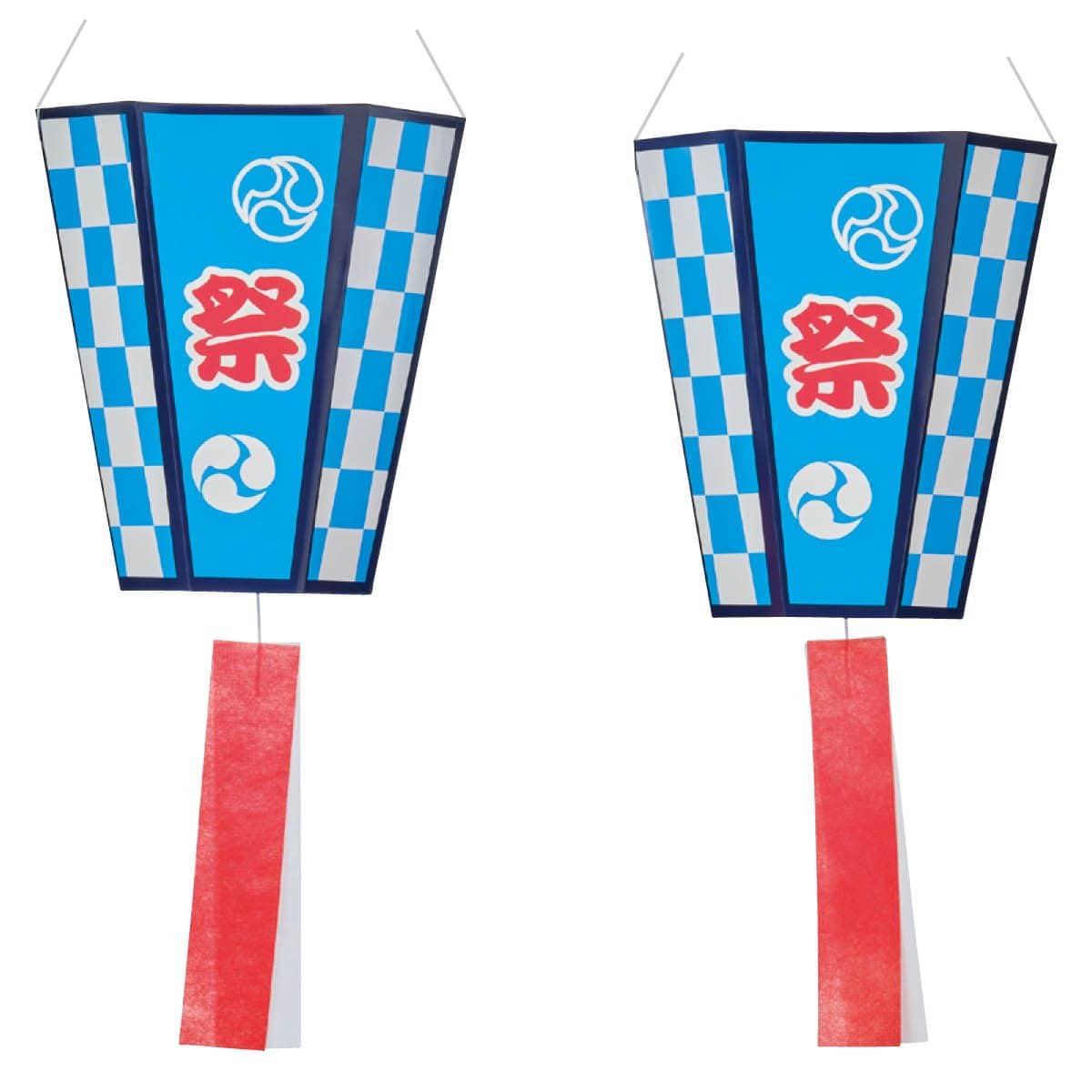 2個 夏祭りペーパーぼんぼり
