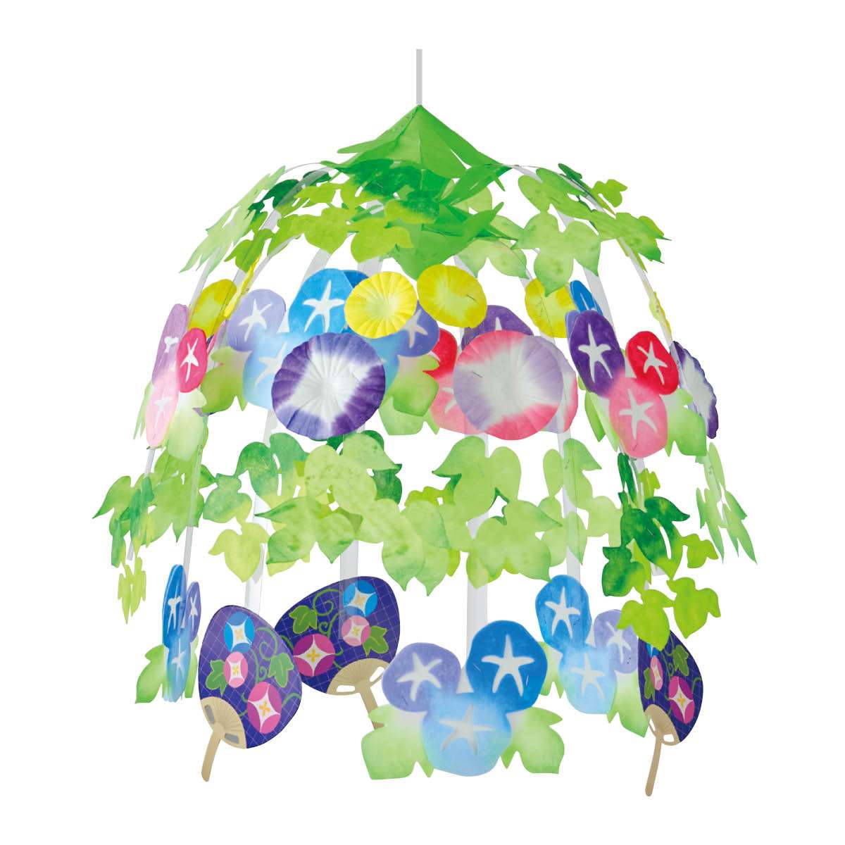 朝顔うちわ2段センター