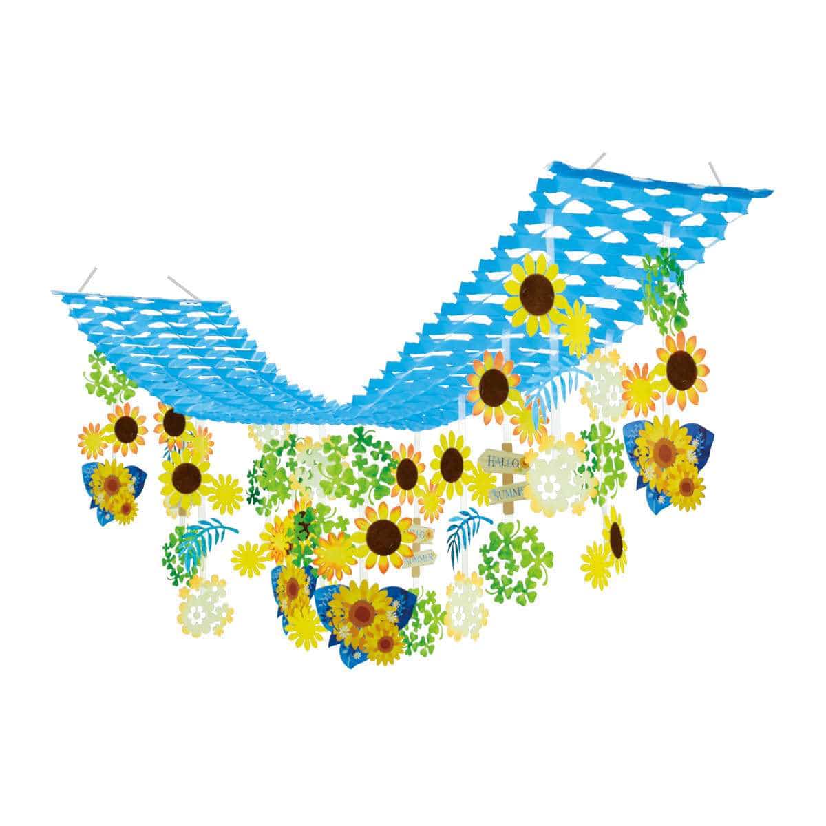 ブルーサンフラワープリーツハンガー