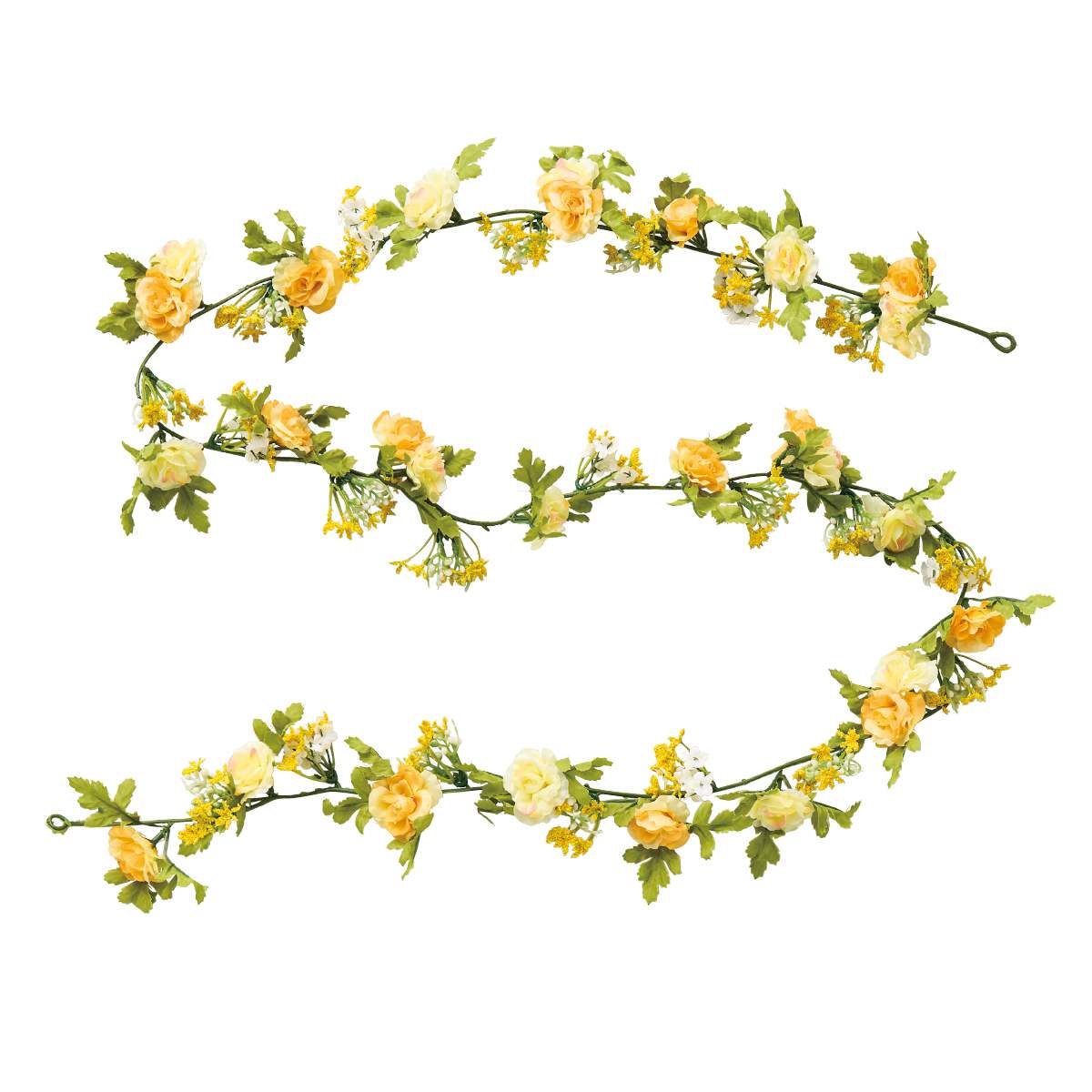 ミニローズ造花ガーランド イエローミックス