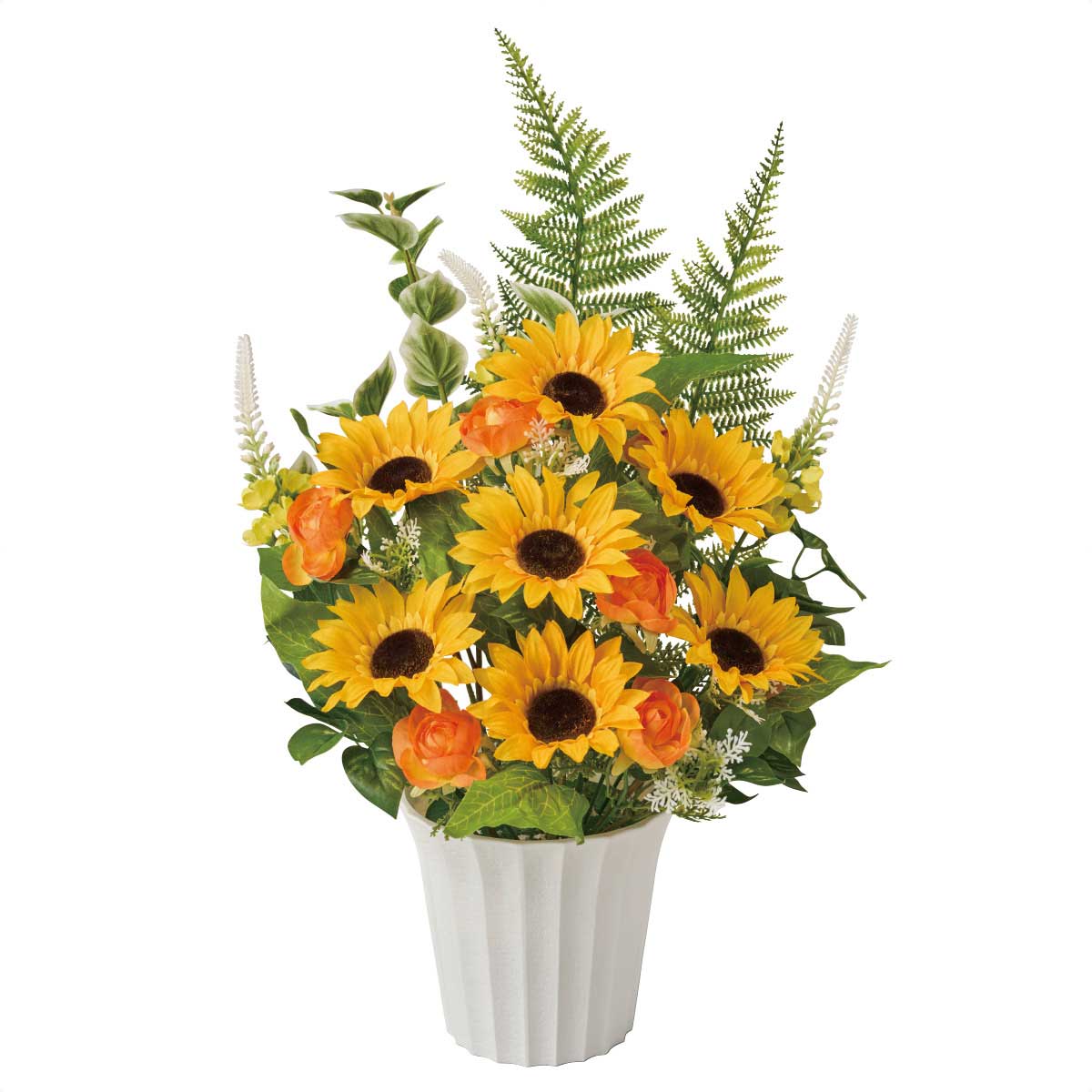 フレッシュひまわり造花アレンジ55cm［ストエキオリジナル］