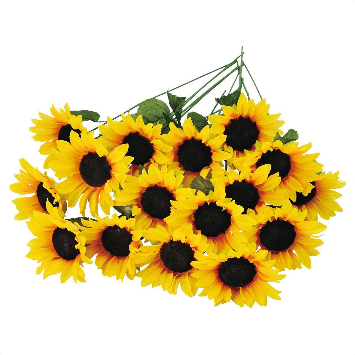 24本 ひまわり造花スプレー54cm