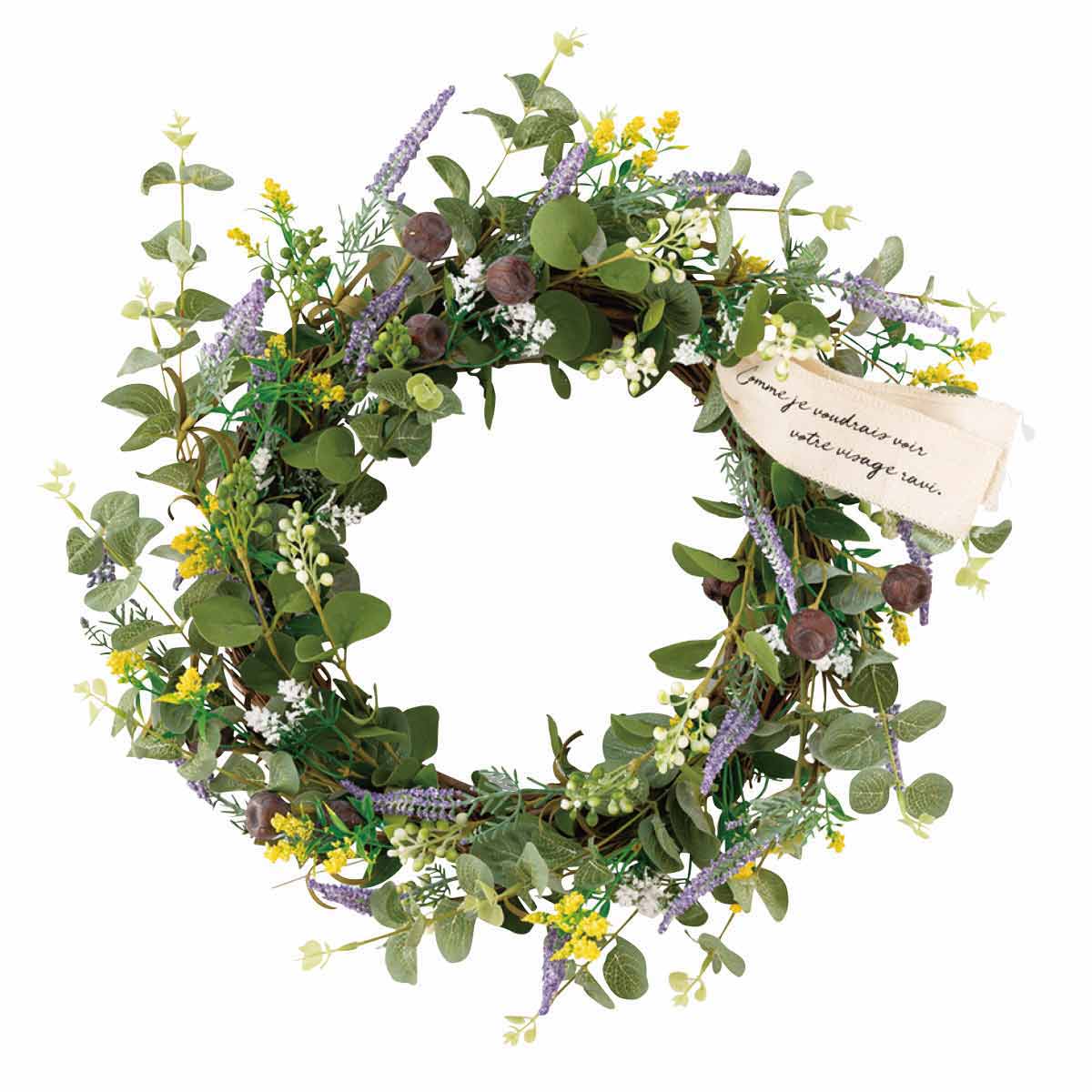 グリーン造花リース37cm