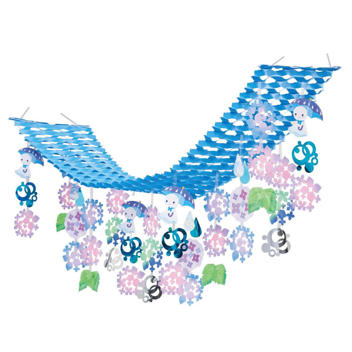 てるてるあじさいプリーツハンガー