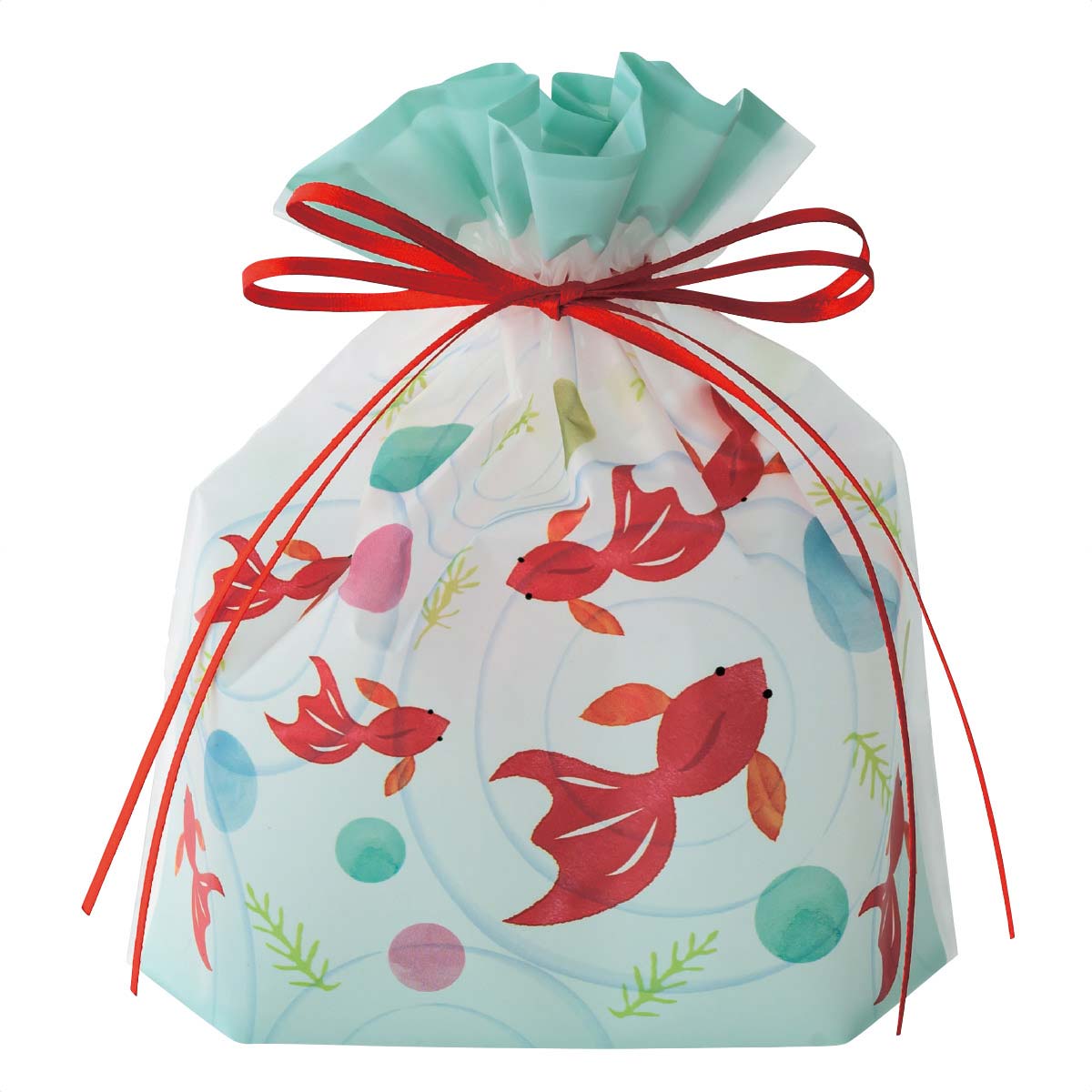 20枚 フロスト巾着バッグ 金魚