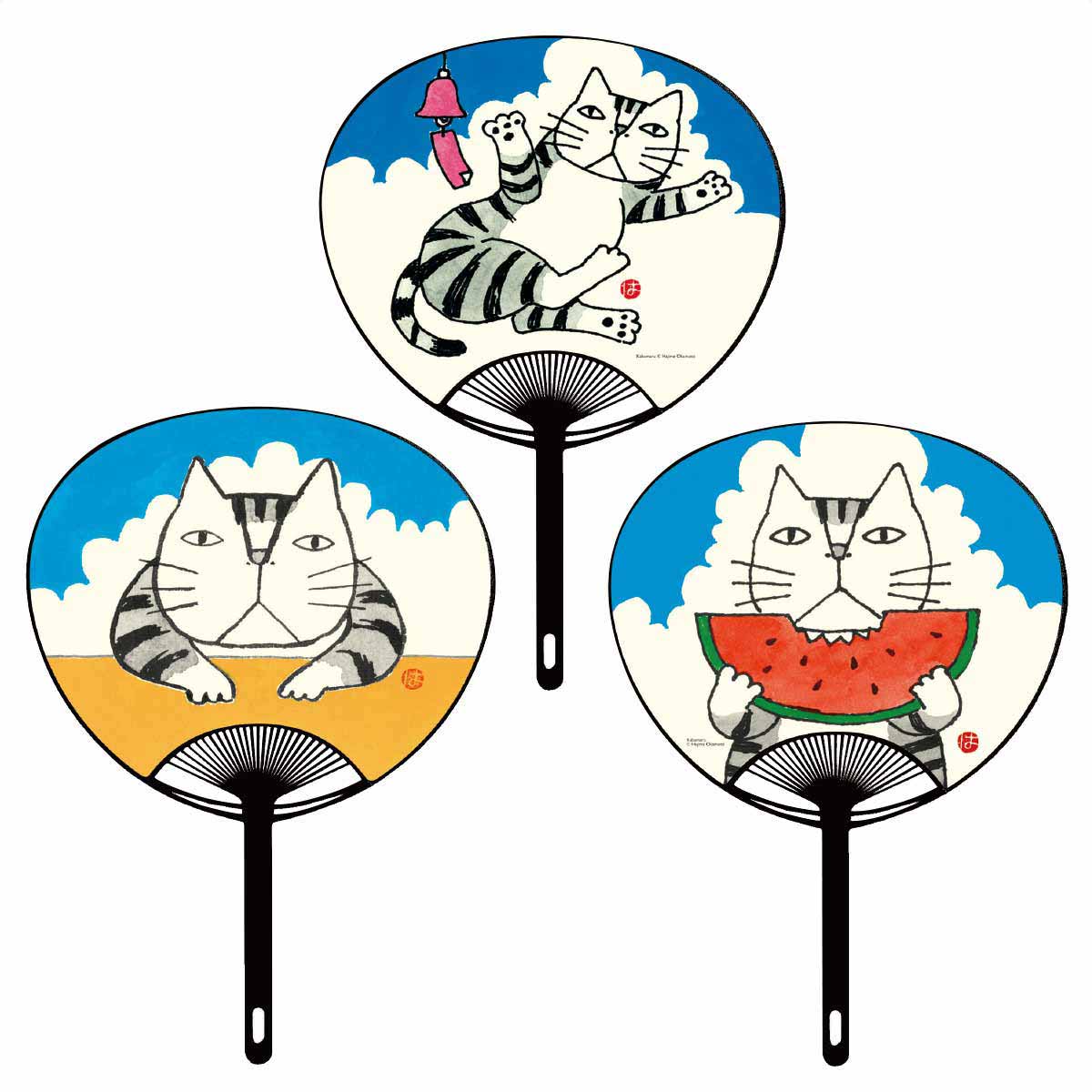 30本 うちわ 猫シリーズ
