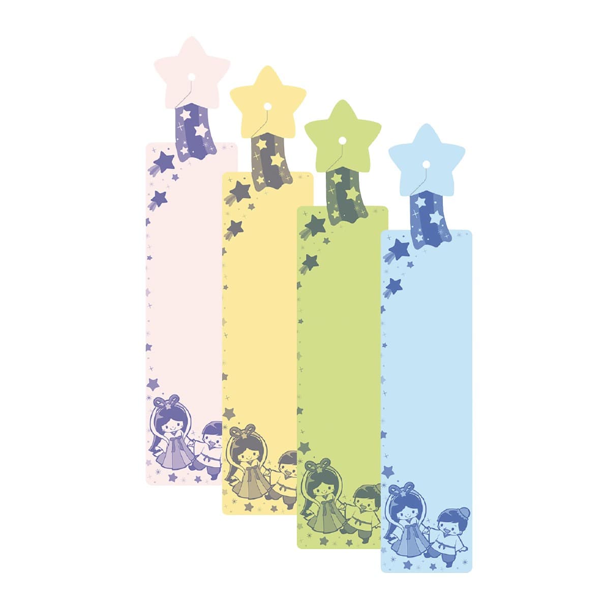 20枚 ワンタッチ短冊 星