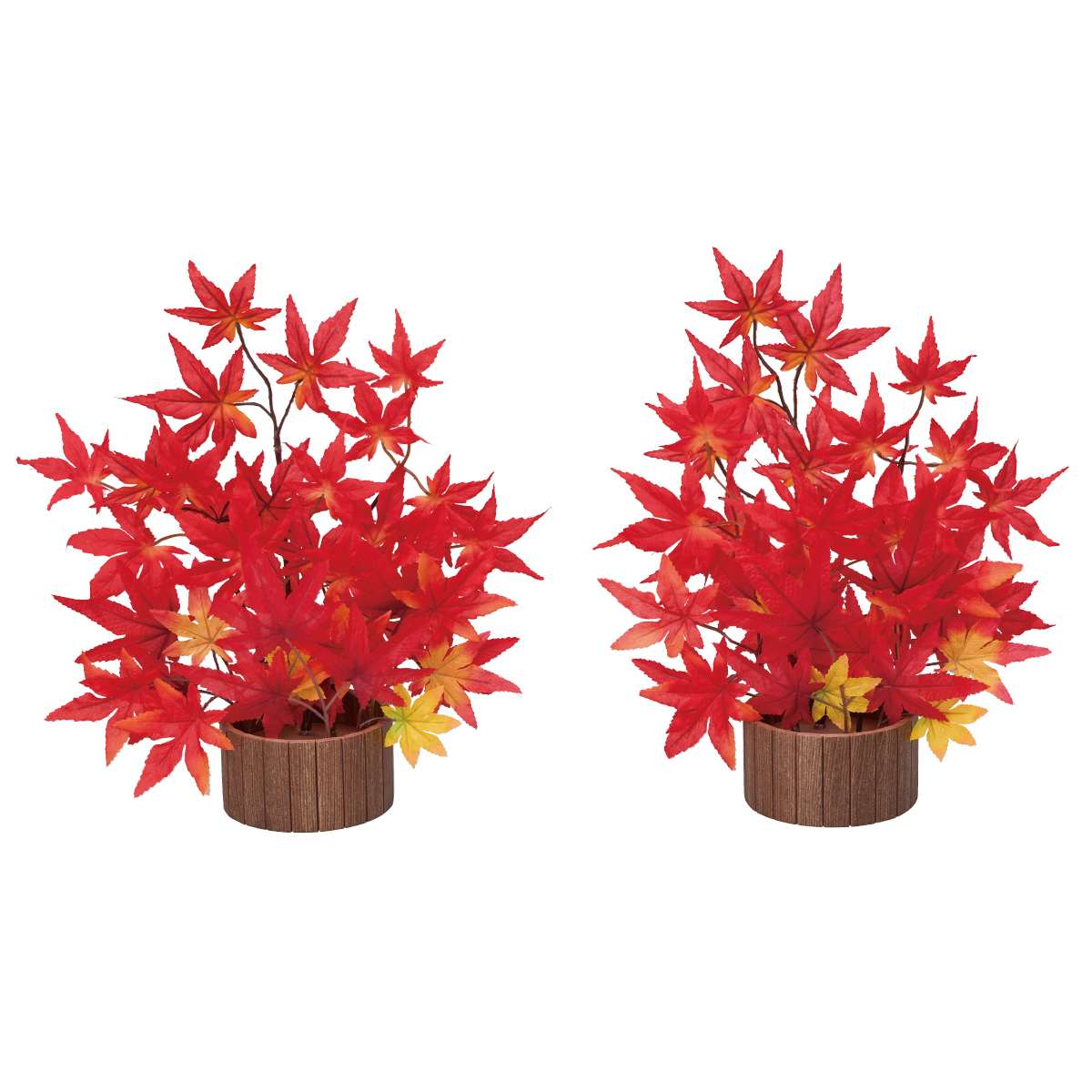 2個 鮮やか紅葉スタンドアレンジ（造花）