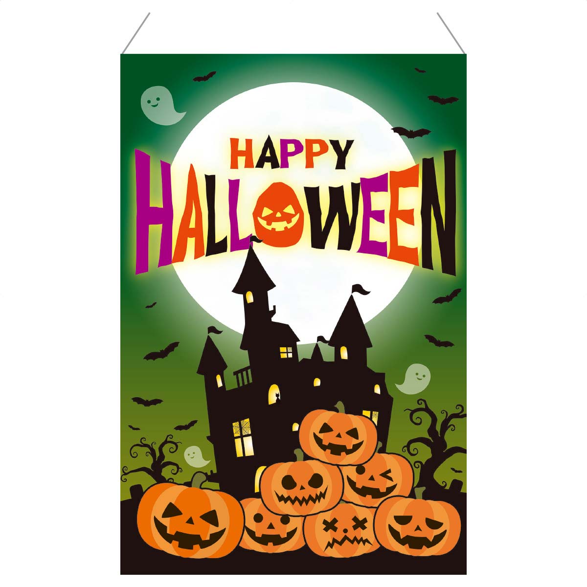 ミニタペストリー グリーンハロウィン60x90cm