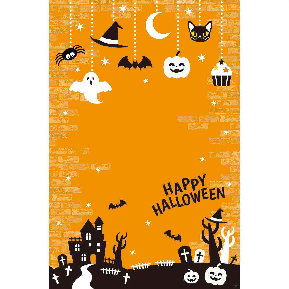 バックグラウンドシート ハロウィンレンガ145x220cm