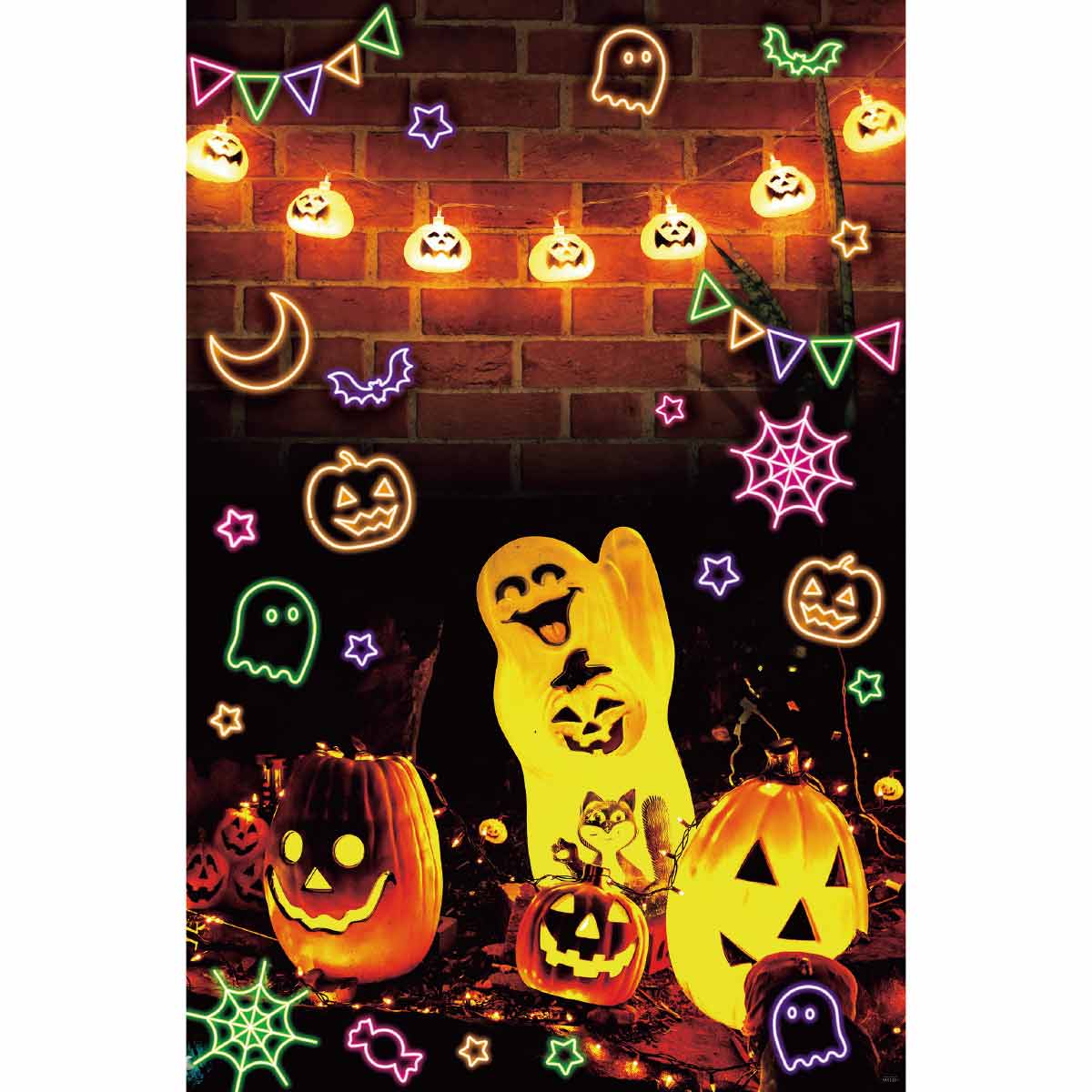 バックグラウンドシート ネオンハロウィン145x220cm