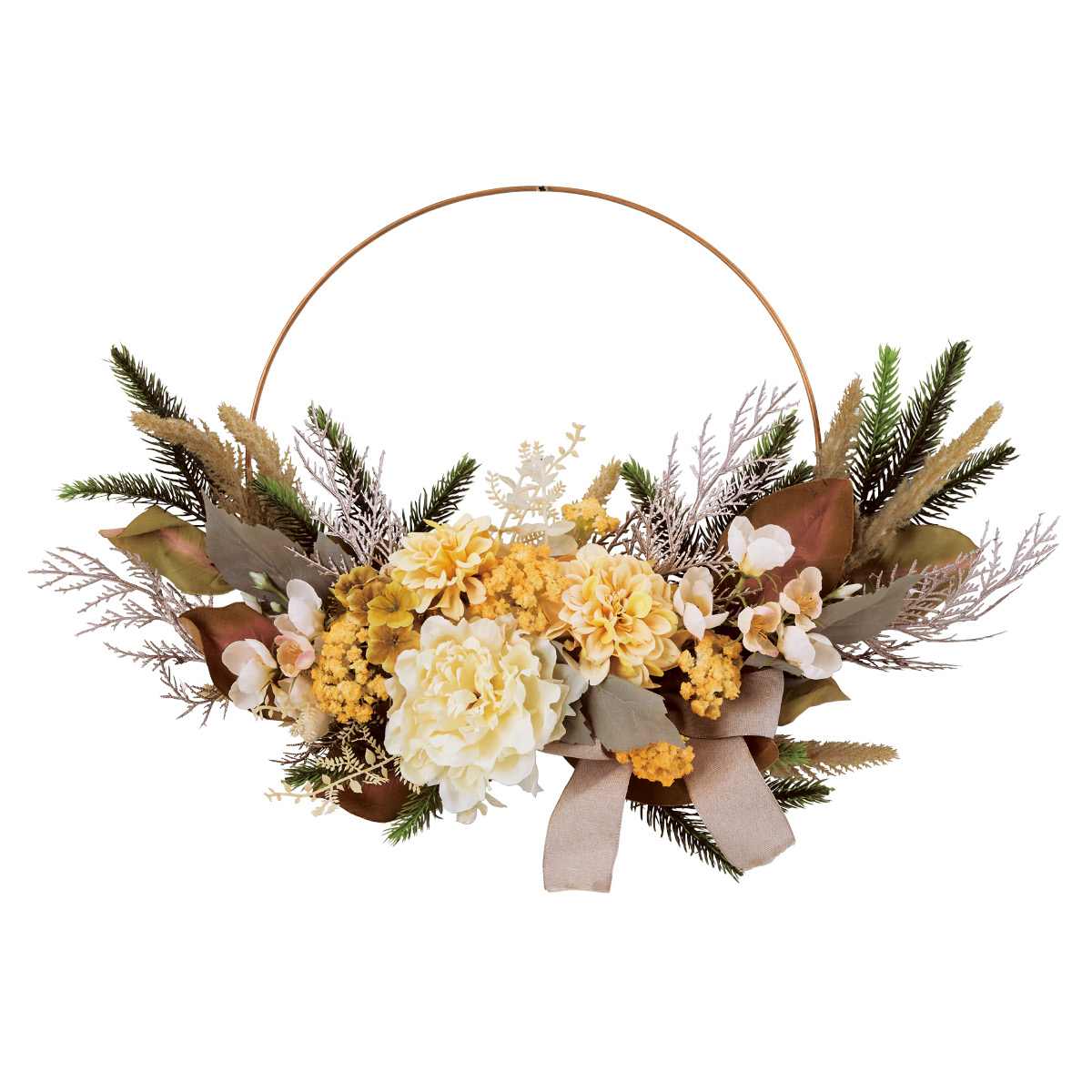 ペールダリアオータムリース幅46cm(造花)