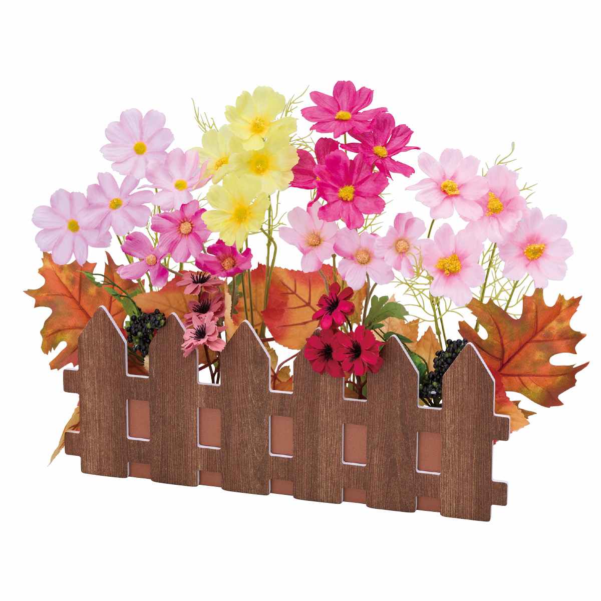 コスモス垣根アレンジ