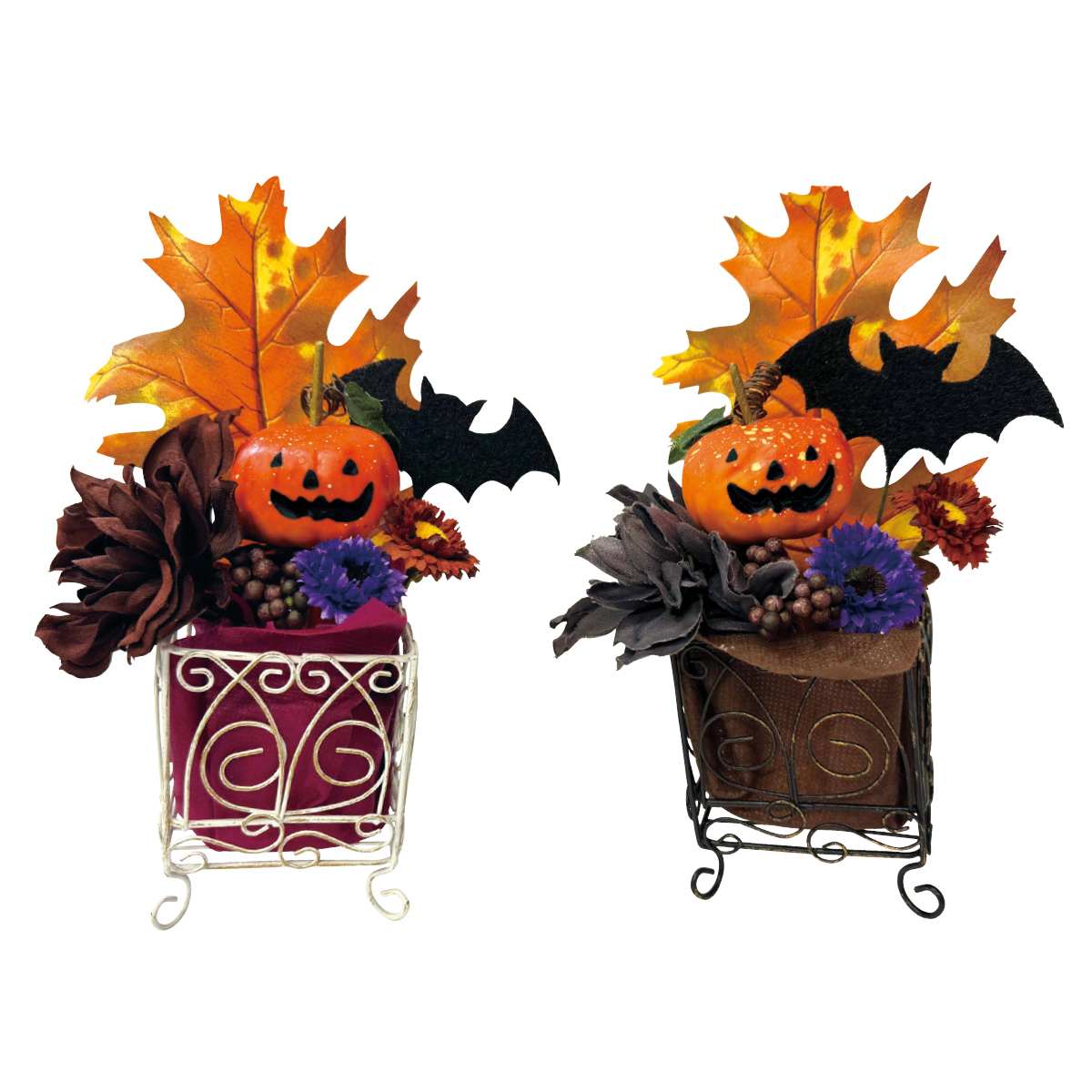 2個 シックハロウィンキューブポット幅15×高さ23cm