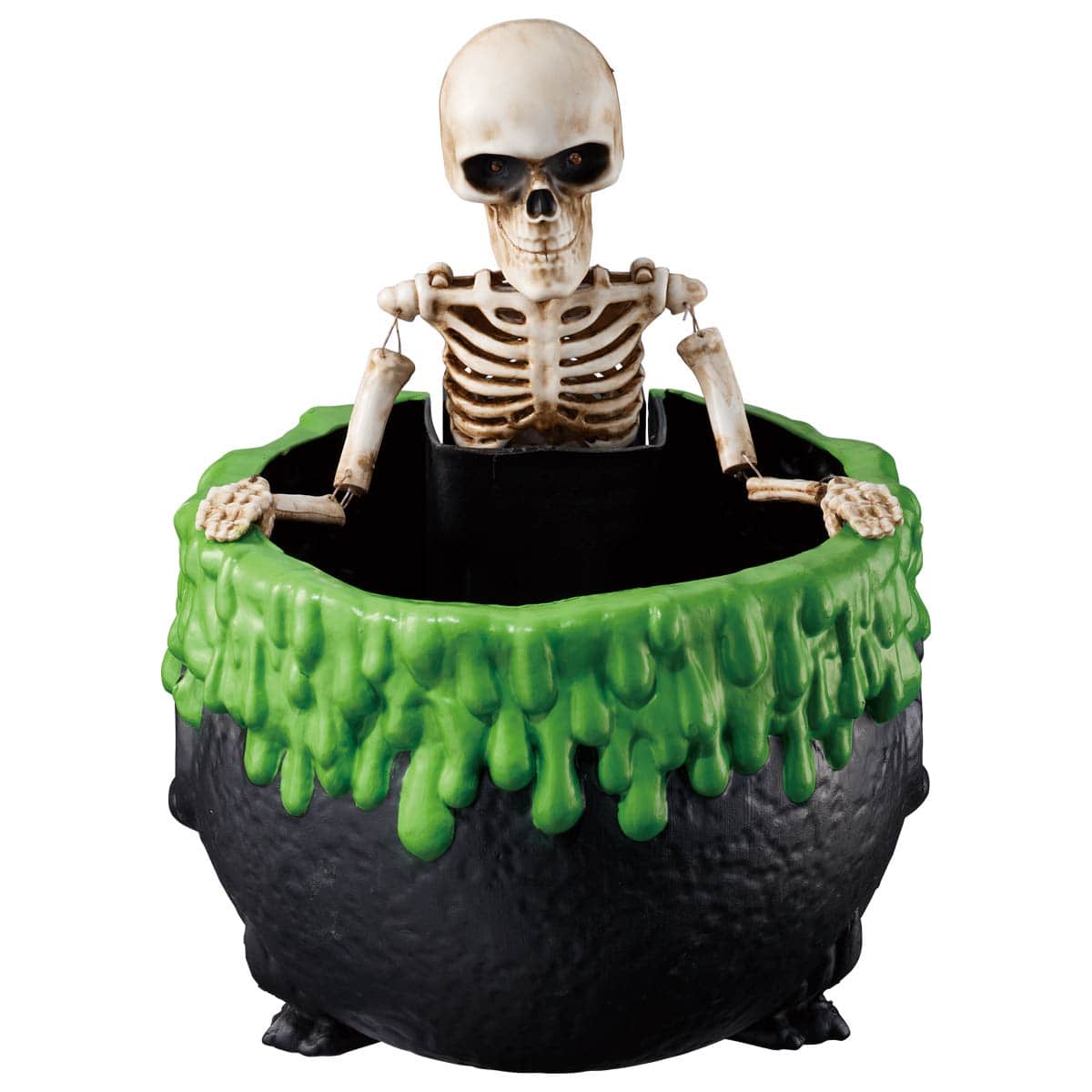 LEDムービングキャンディポットガイコツオブジェ幅23×高さ26cm