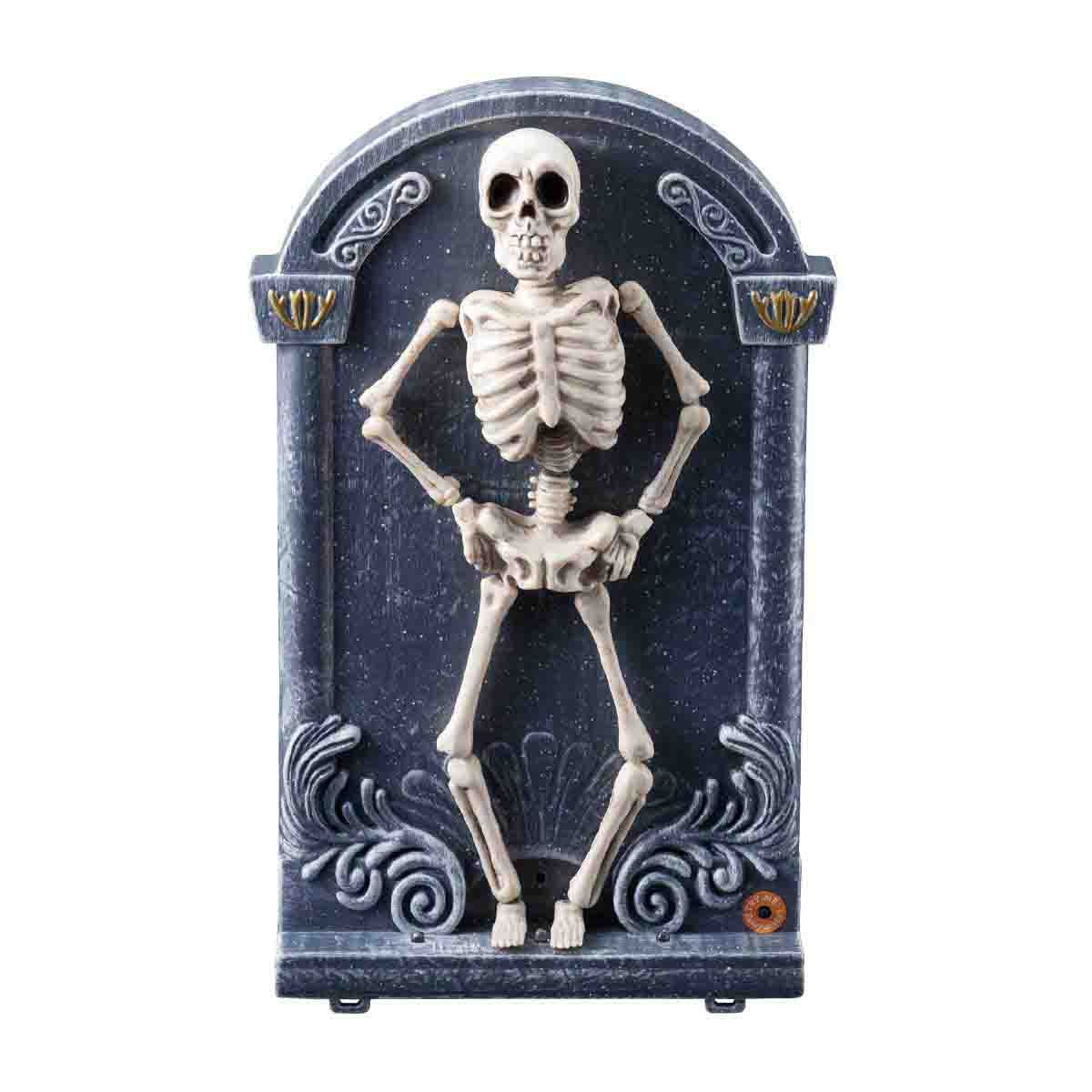 LEDムービングおとぼけガイコツオブジェ幅20cm